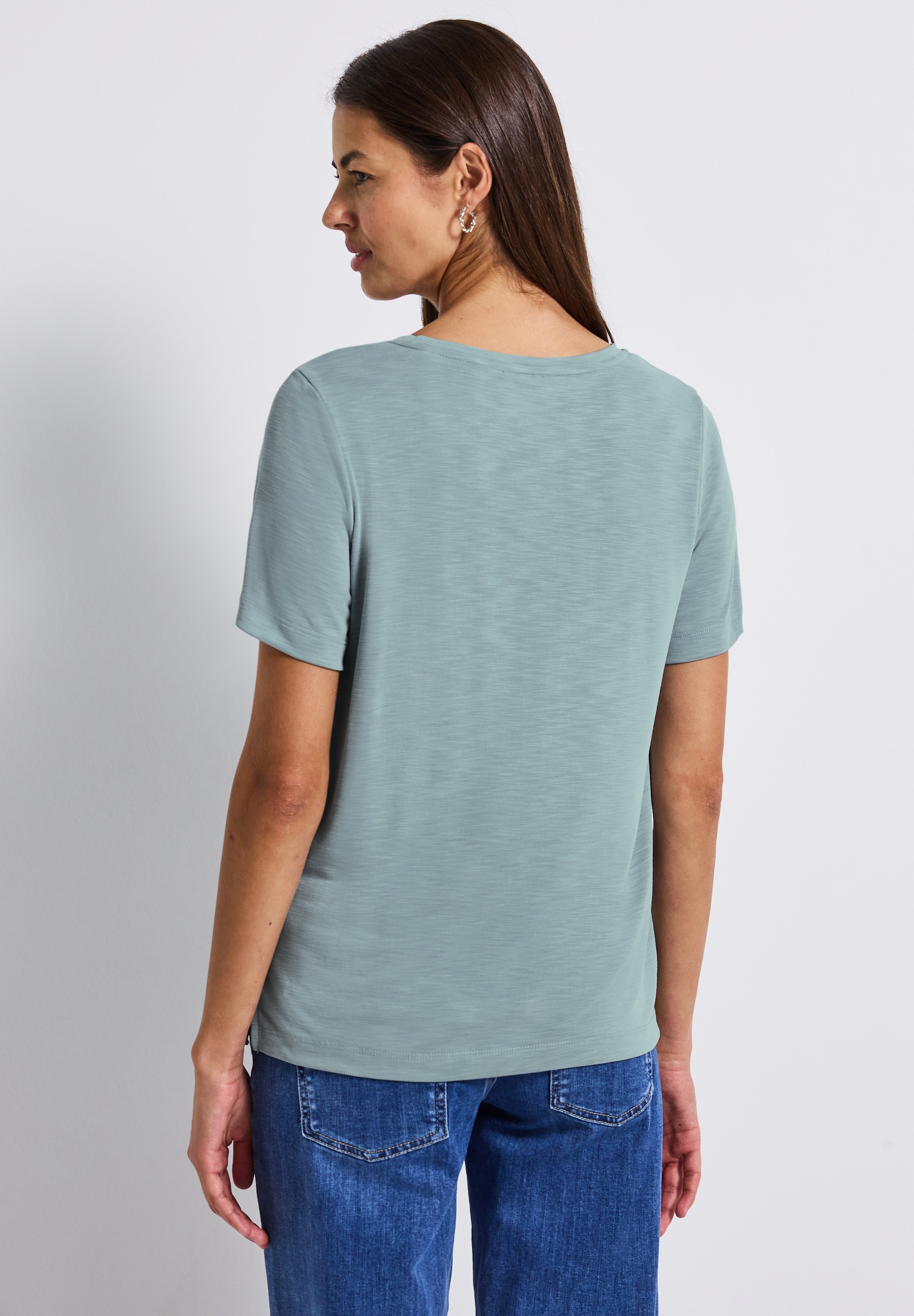 STREET ONE T-Shirt, mit Wording und Schmucksteinen günstig online kaufen