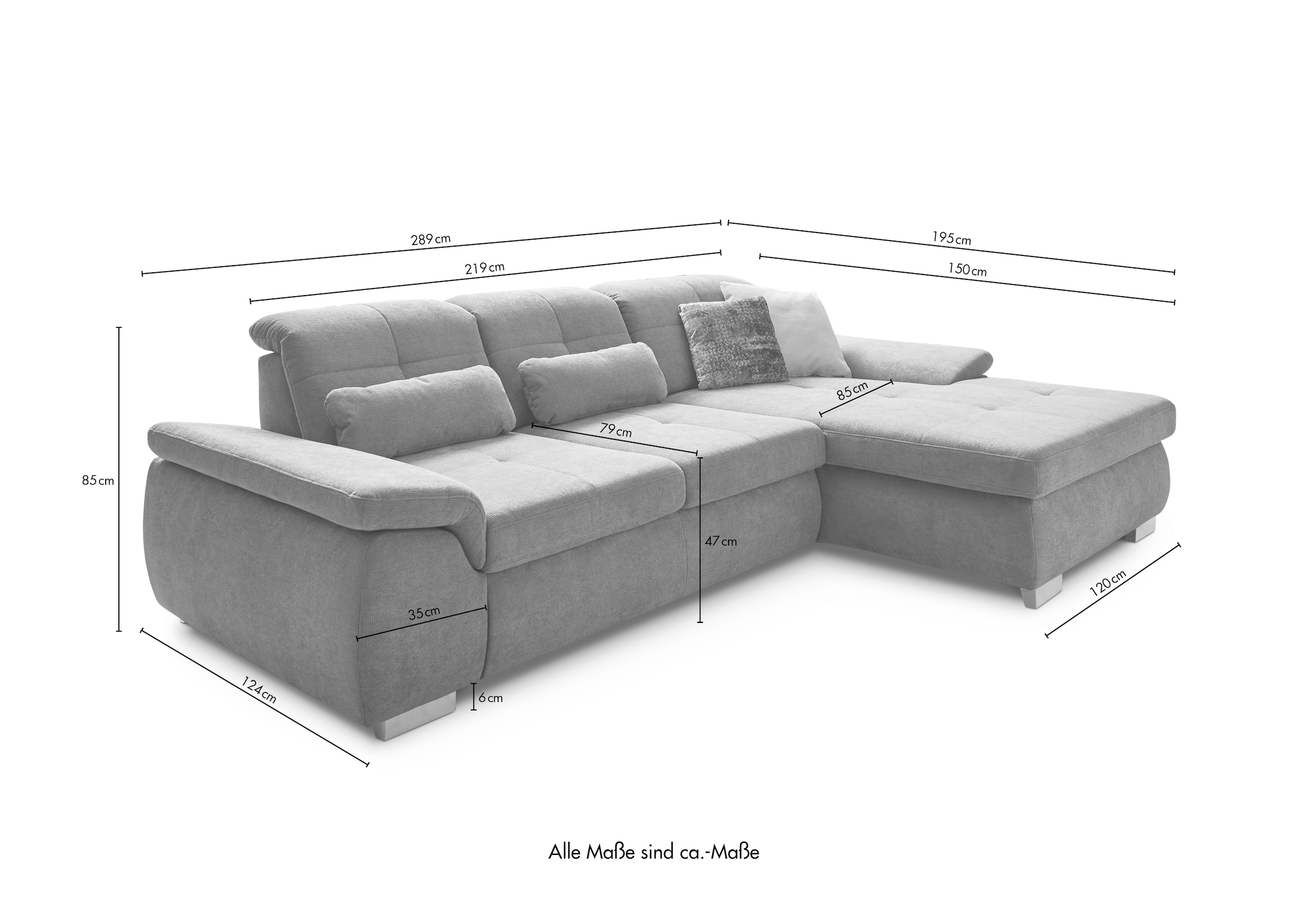 Die PlanBar Ecksofa »MP-IN16037 L-Form mit Kaltschaum-Polsterung«, mit Sitztiefenverstellung & Zierkissen
