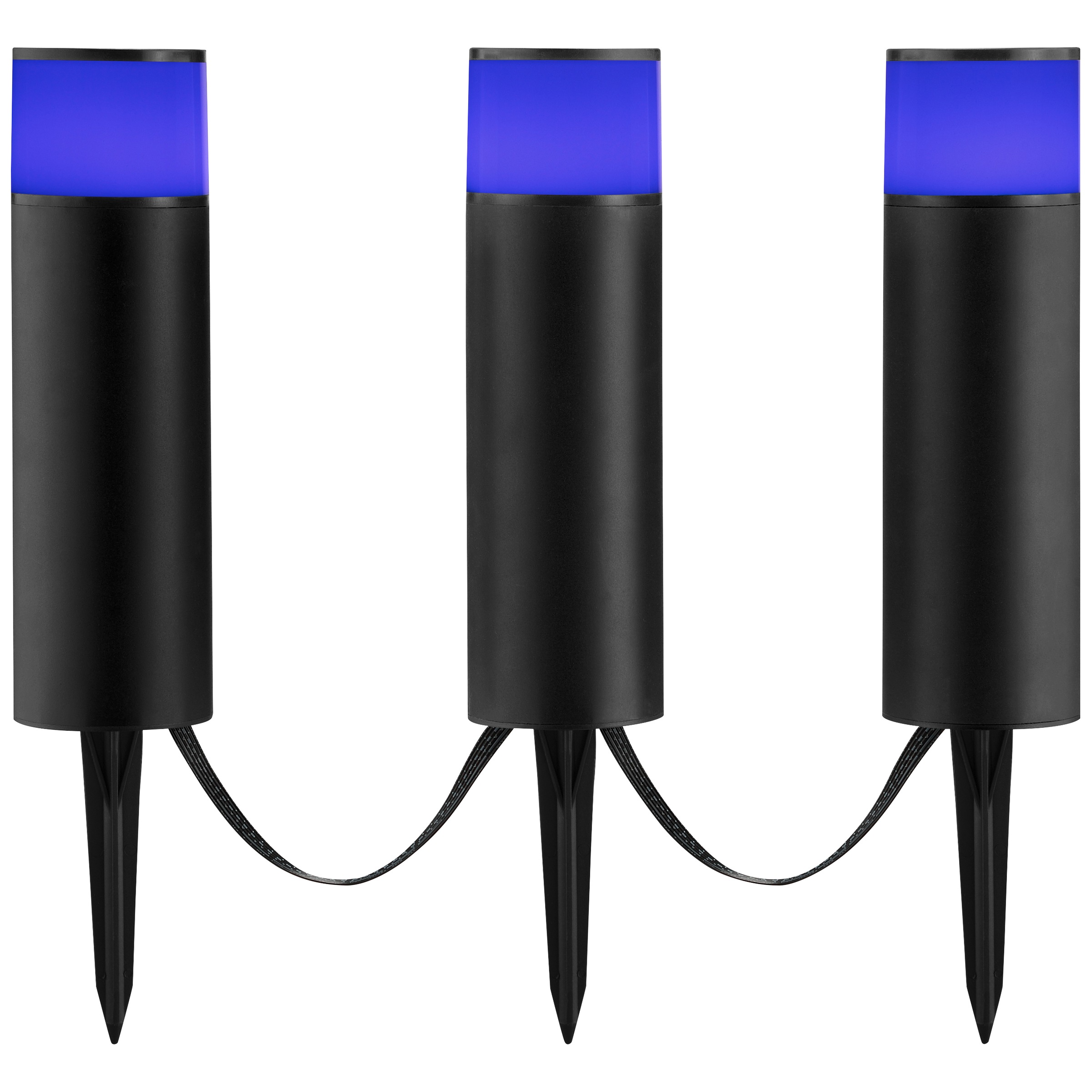 Brilliant LED Gartenleuchte »Dody« LED-Modul 3 Stk. warmweiß - kaltweiß LED Gartenspieß 3er Set, dimmbar, RGB, CCT, IP44, App steuerbar