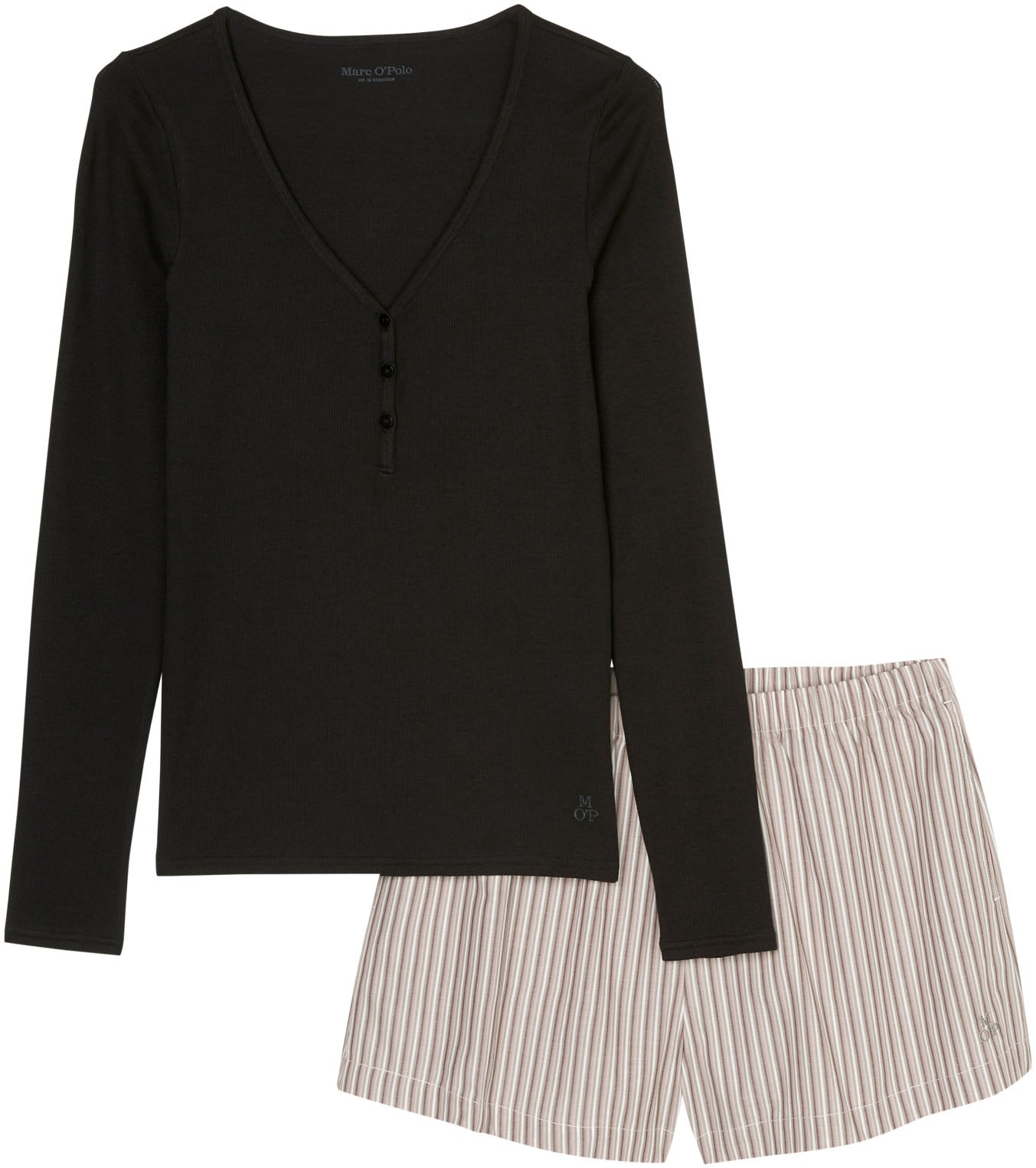 Marc OPolo Shorty "Mix & Match Cotton-Woven", (2 tlg.), mit stilvollem Stre günstig online kaufen