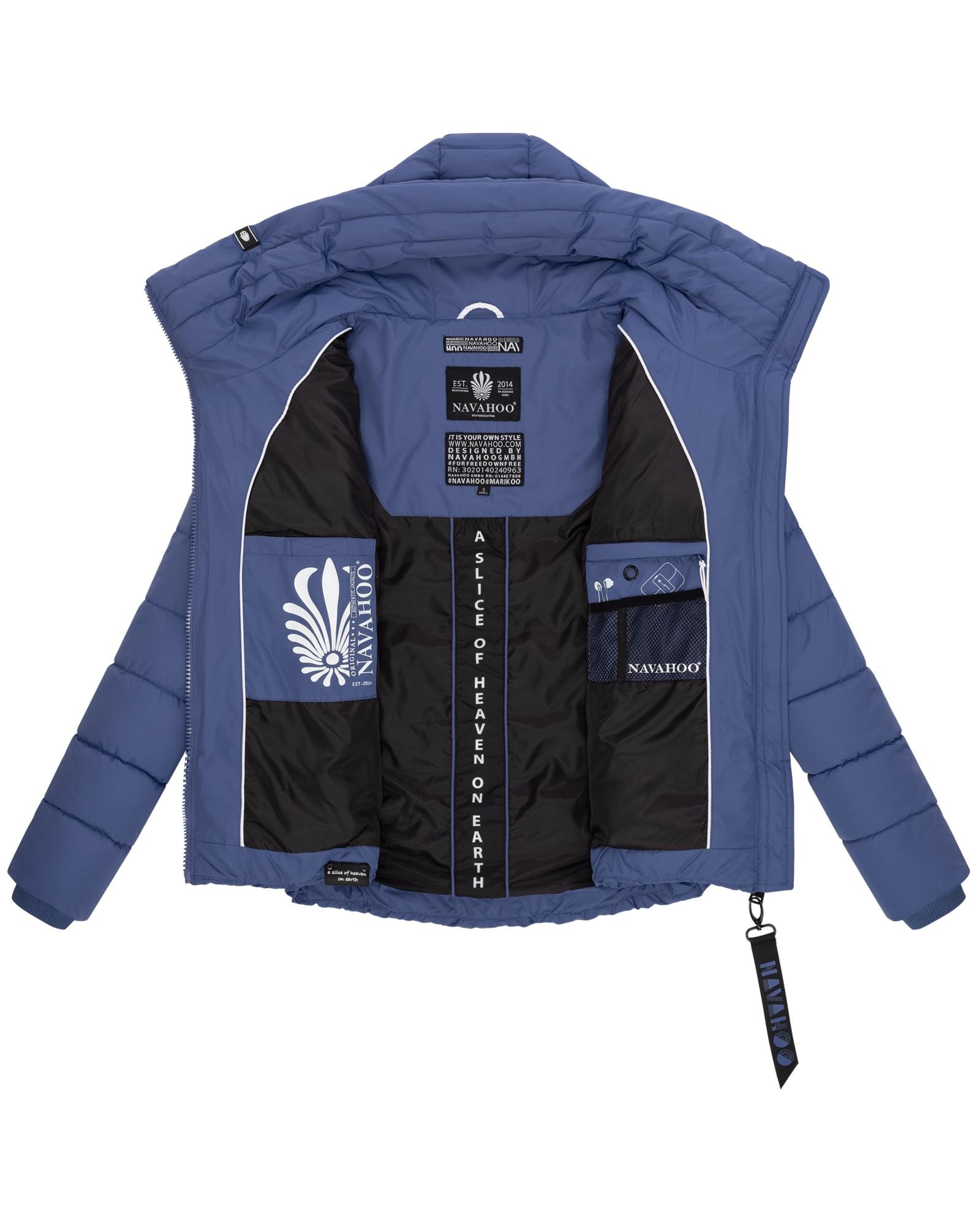 Navahoo Steppjacke »Amayaa«, mit Kapuze, stylische Damen Winterjacke mit coolen Applikationen
