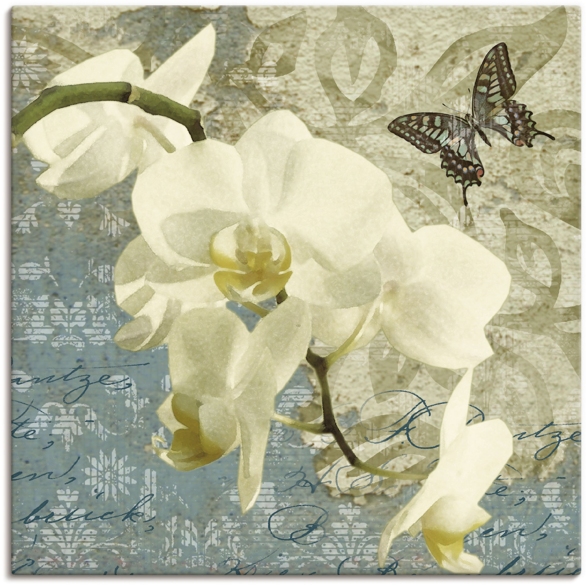 Artland Leinwandbild "Orchideen" Blumen 1 Stk. tlg. auf Holzrahmen gespannt