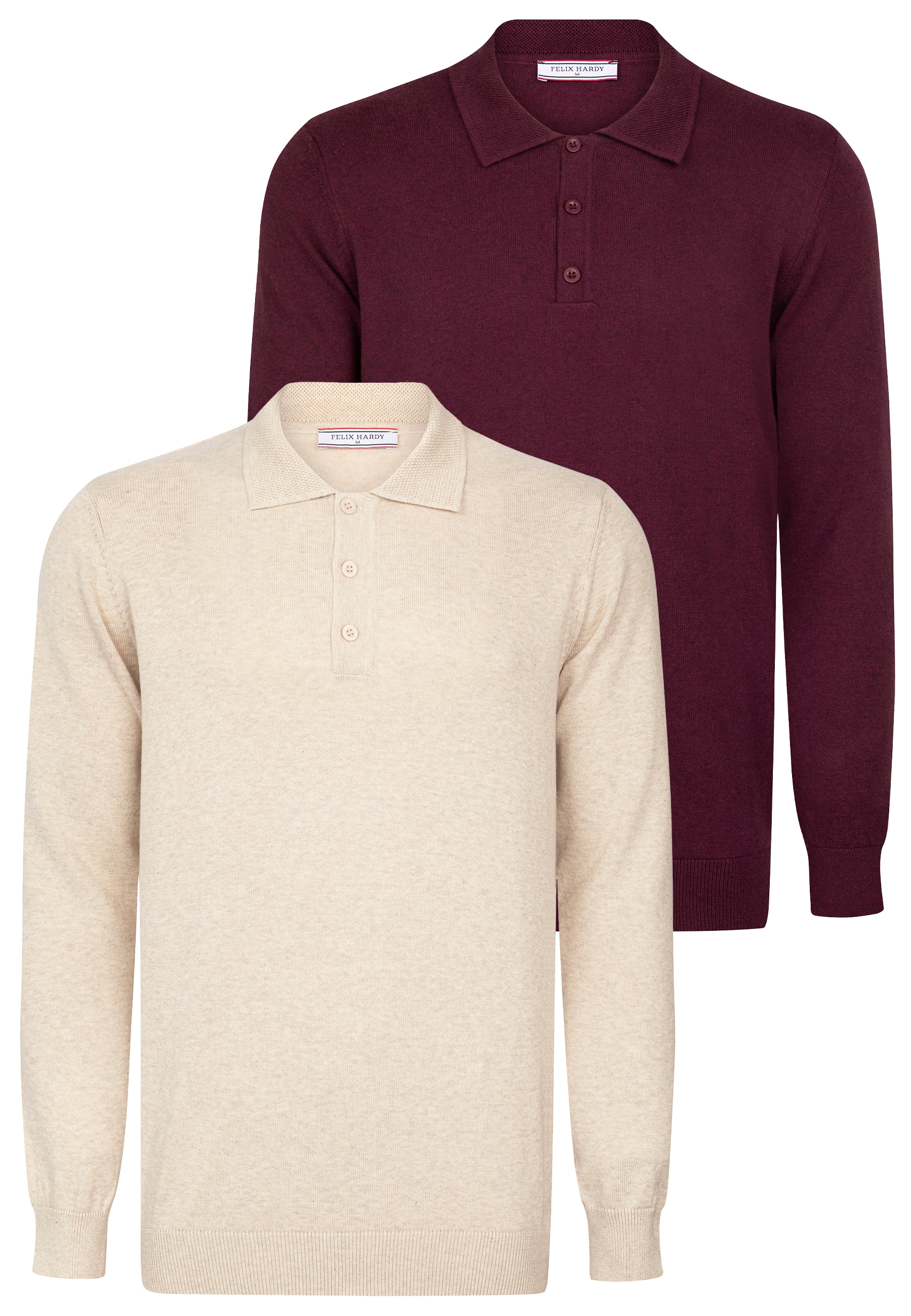 Felix Hardy Polokragenpullover "Pullover mit Polo-Kragen 2er-Pack" Set