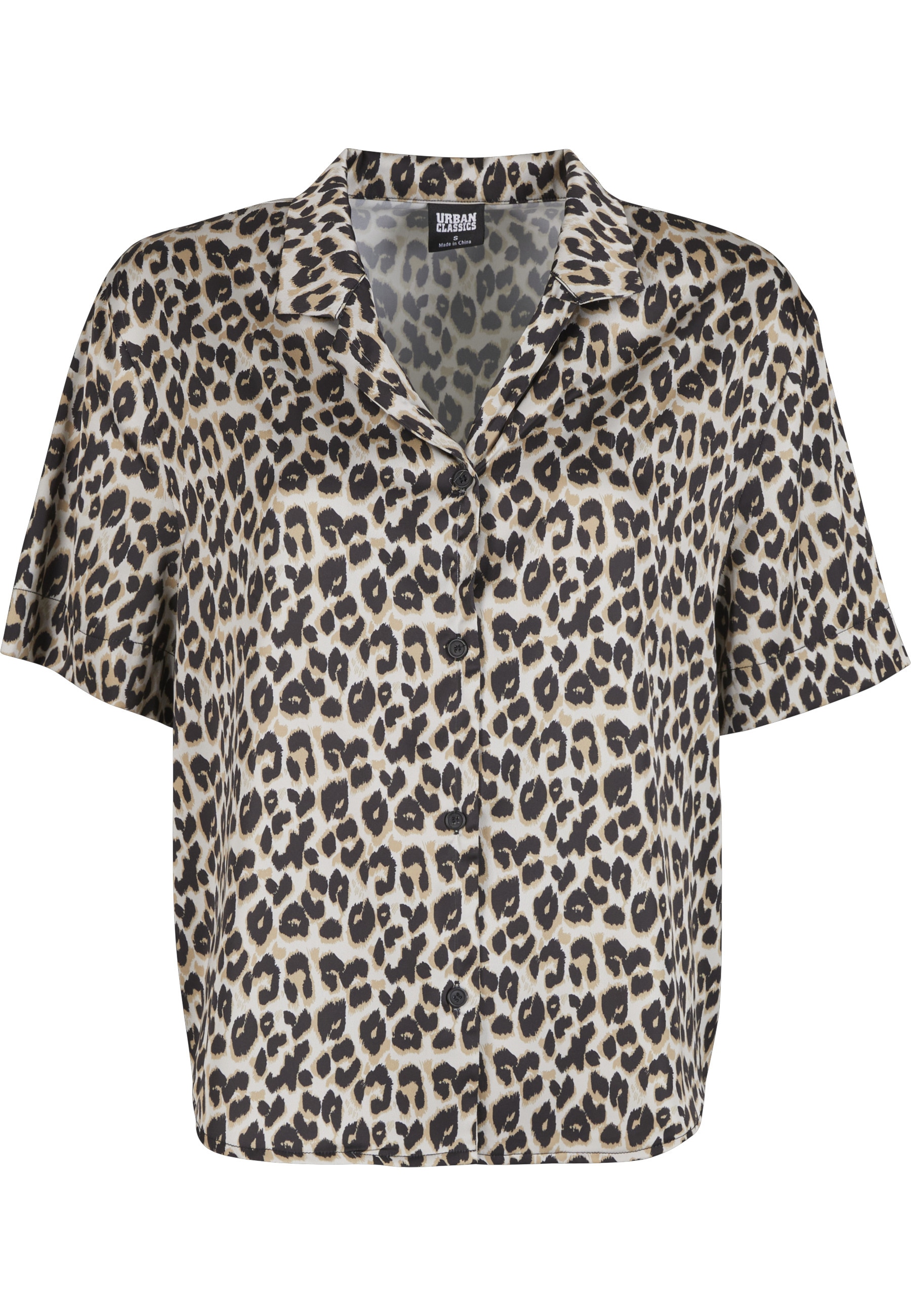 URBAN CLASSICS Langarmhemd "Urban Classics Ladies Leo Resort Shirt"