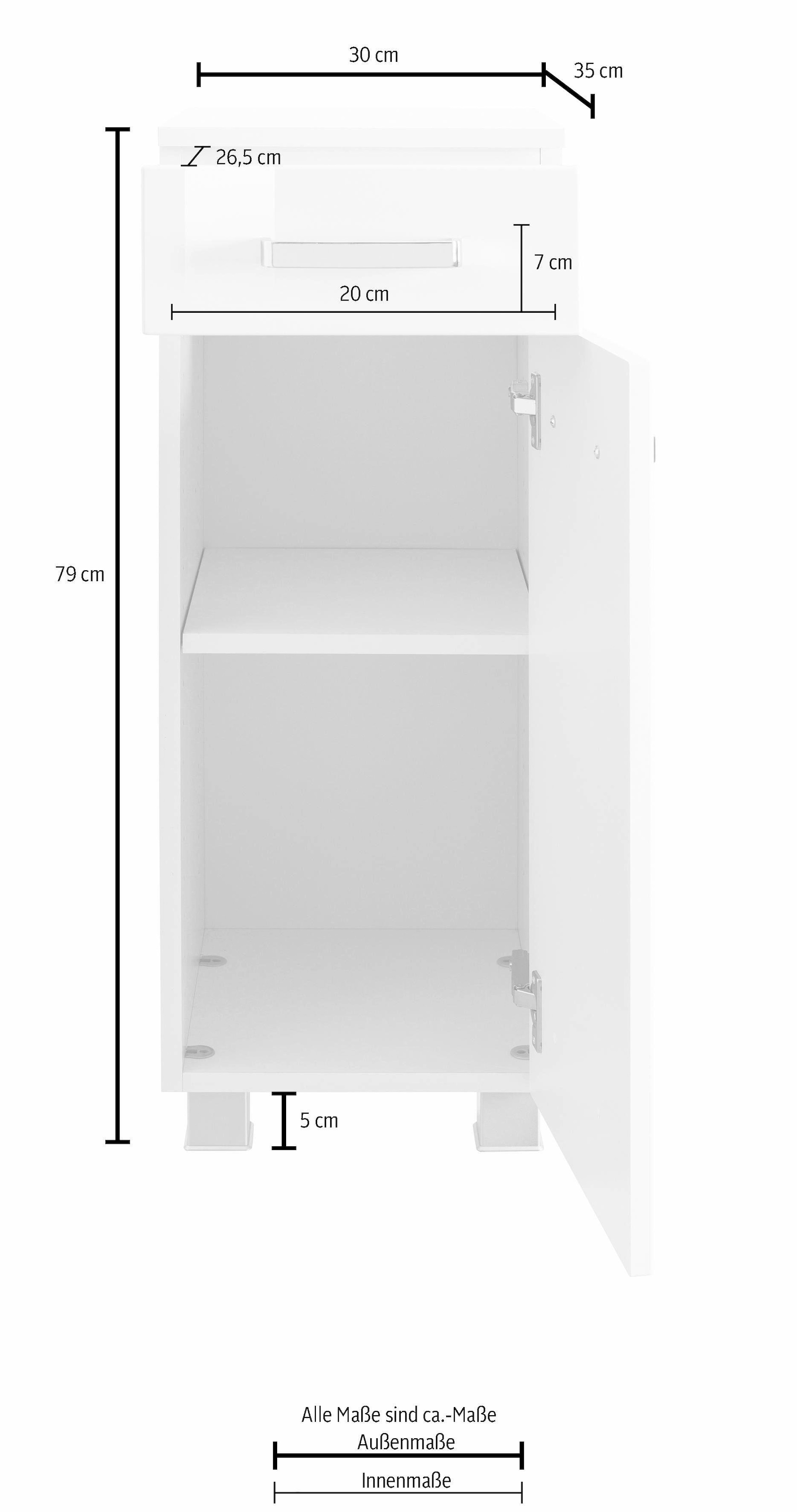 welltime Unterschrank »Ravenna« mit Anschlagdämpfern