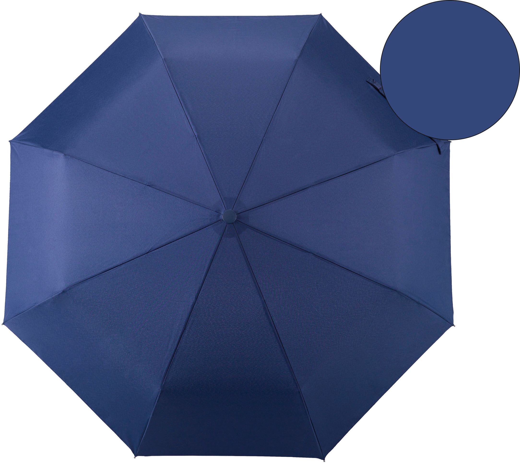 EuroSCHIRM® Taschenregenschirm »Taschenschirm 32P7-PET«, Taschenregenschirm 32P7-PET, marineblau, Automatik, Buche Holzgriff