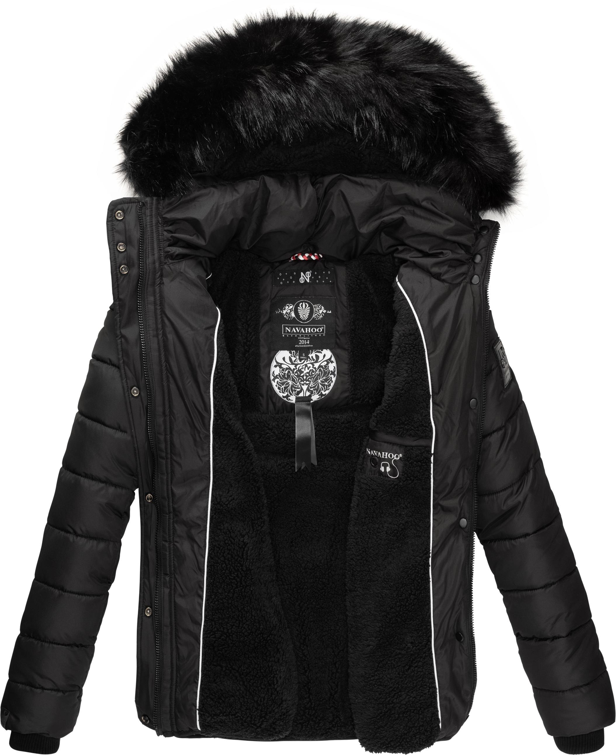 Navahoo Winterjacke »Zuckerbiene«, mit Kapuze, modische Steppjacke mit Kunstpelz Kapuze