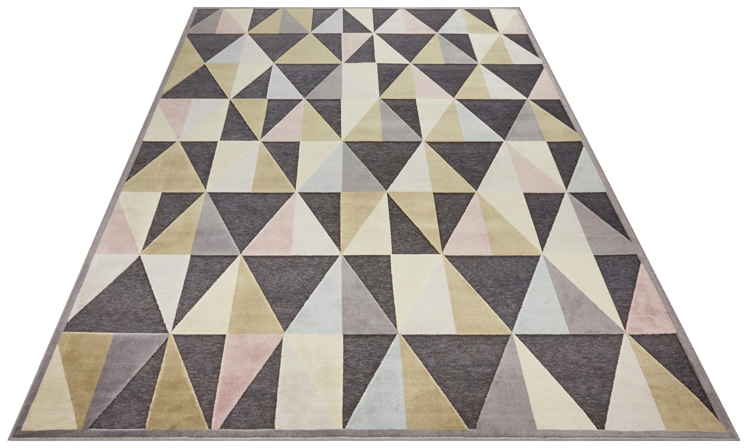 ELLE DECORATION Teppich »Creuse«, rechteckig, Kurzflor, Velour, Geometrisches Muster, Hoch-Tief Struktur