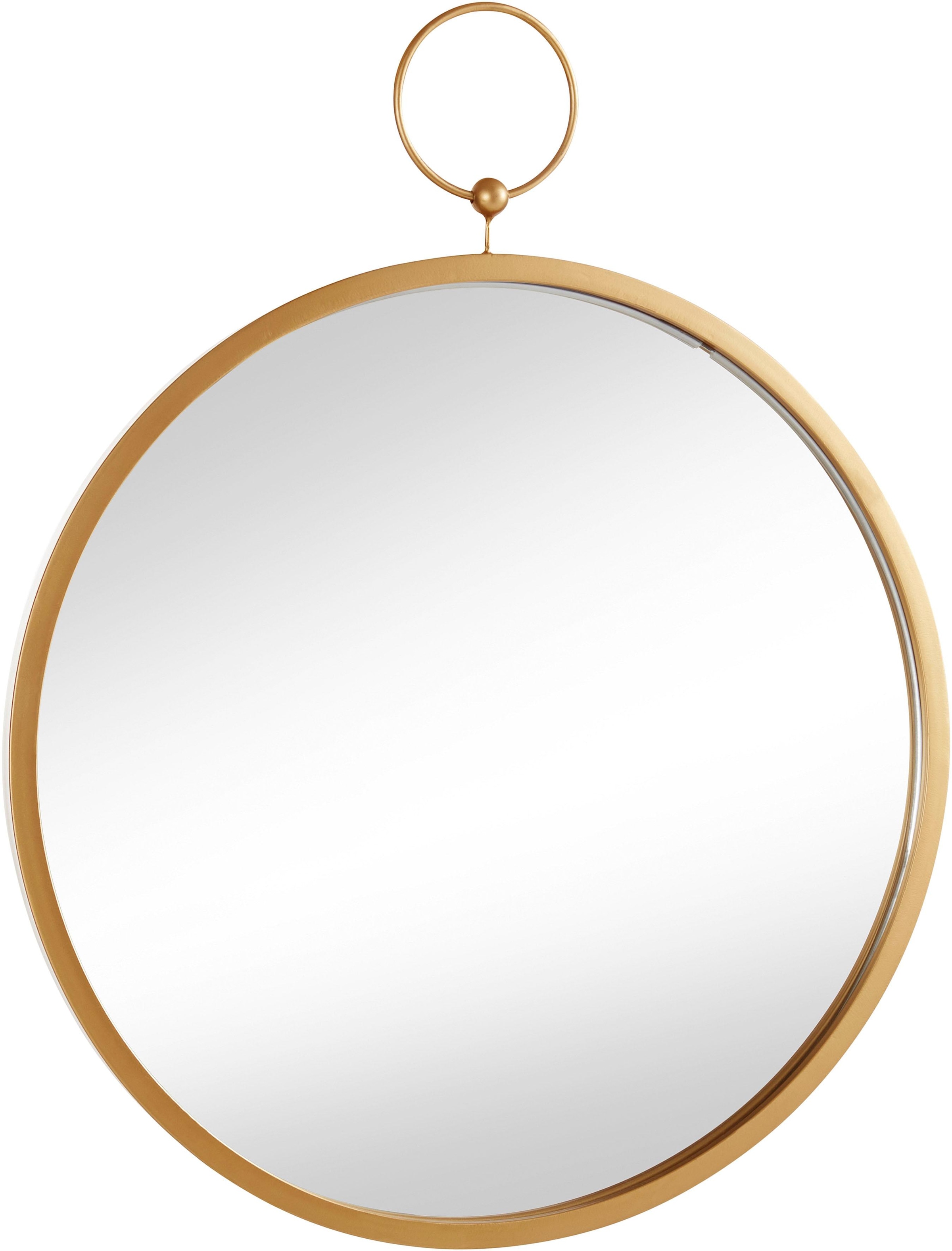 Dekospiegel, Dekospiegel, Wandspiegel, rund, Ø 61 cm, Rahmen aus Metall, goldfarben