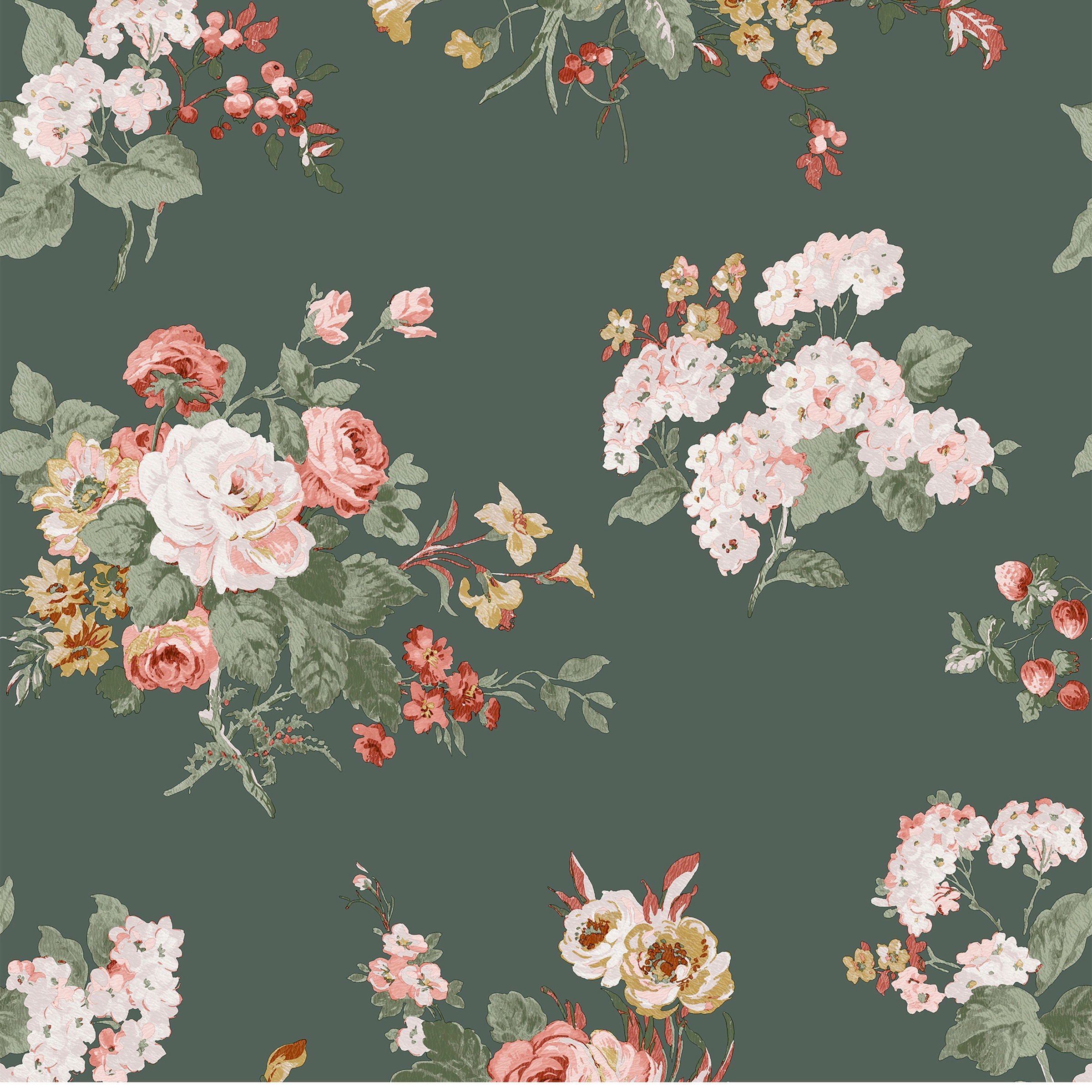 Laura Ashley Vliestapete "Laura Ashley Rosemore Fern Vliestapete" Geblümt Glatt Laura Ashley Rosemore Fern Vliestapete