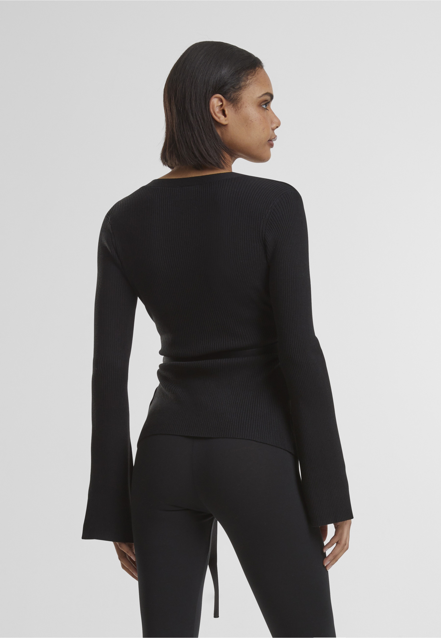 URBAN CLASSICS Cardigan »Urban Classics Damen Ladies Rib Knit Wrapped Cardigan« 1 Stk.