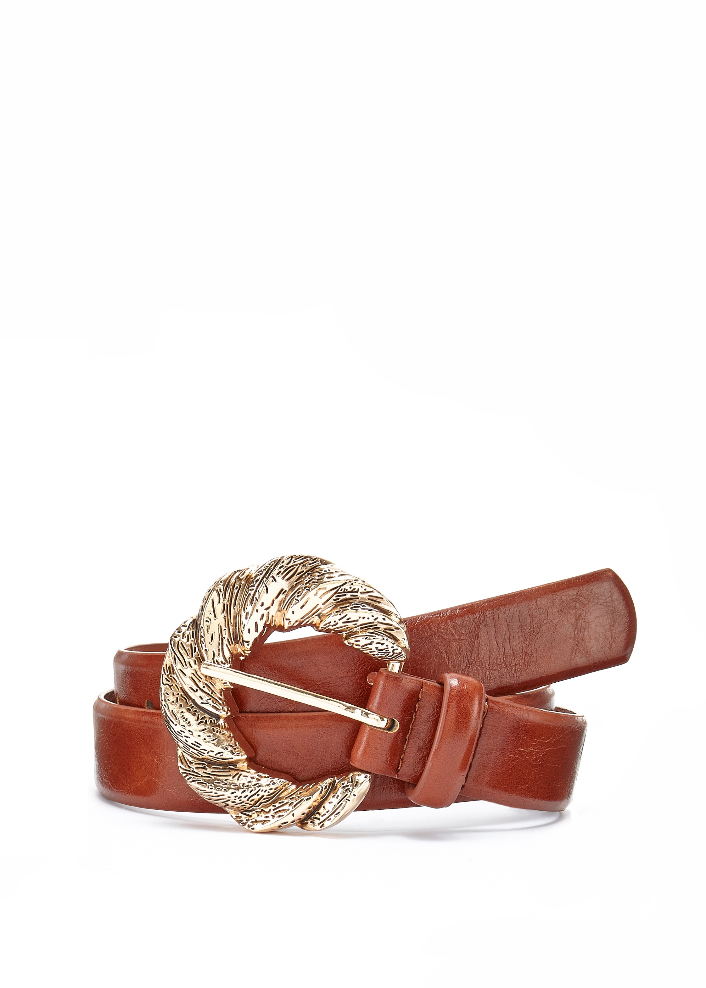 Hüftgürtel LASCANA "Hosengürtel", Damen, Gr. 90, gelb (camelfarben, goldfarben), Lederimitat, geprägtes Muster, leicht glänzend, Gürtel Hüftgürtel, mit modischer Schnalle, Gürtel, Jeansgürtel, Taillengürtel