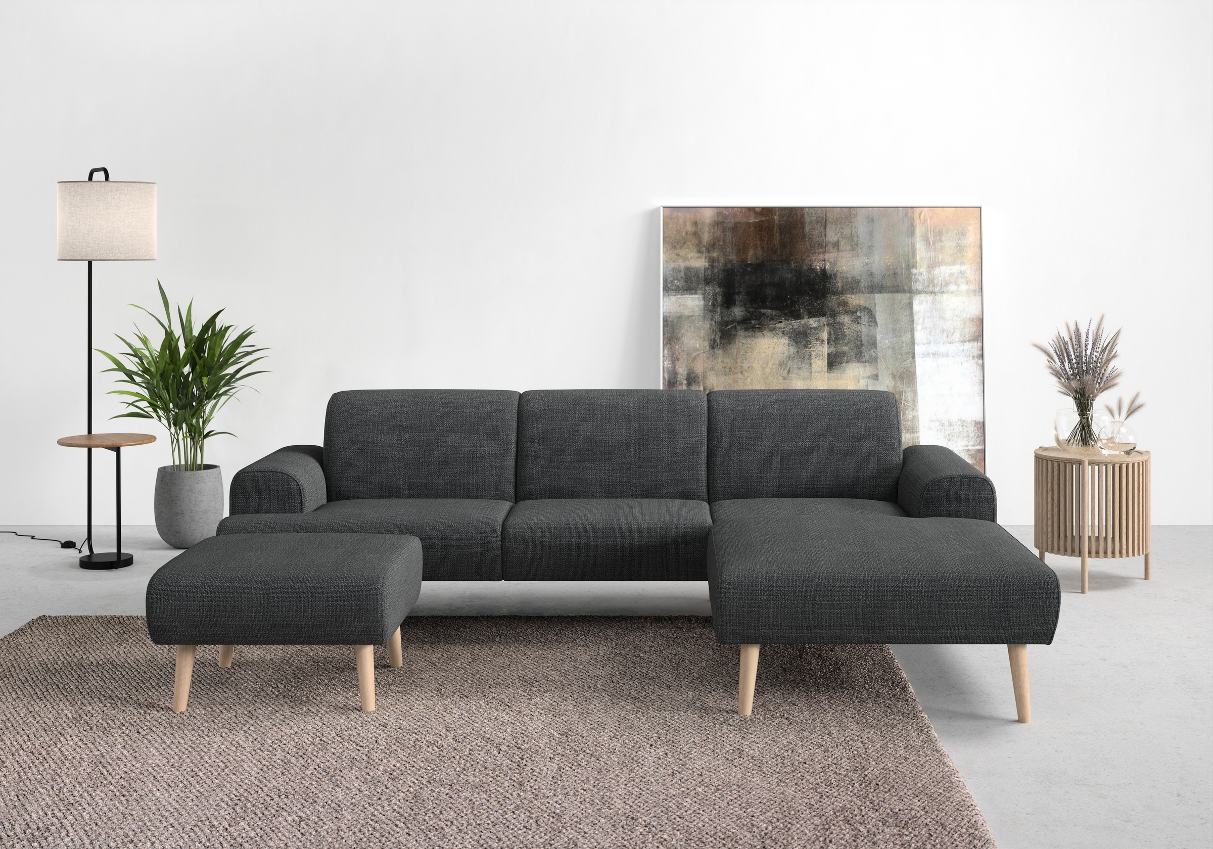 Thumbnail - Home affaire Ecksofa "Swift Scandic Design, Federkern für hohen Sitzkomfort, L-Form" Federkern-Polsterung, B/T/H: 292/83...