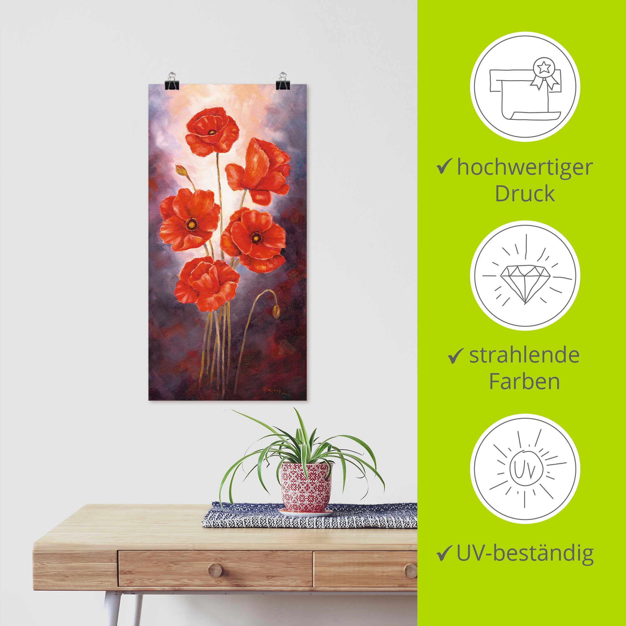 Artland Wandbild »Mohn V«, Blumen, (1 St.), als Leinwandbild, Poster in verschied. Größen