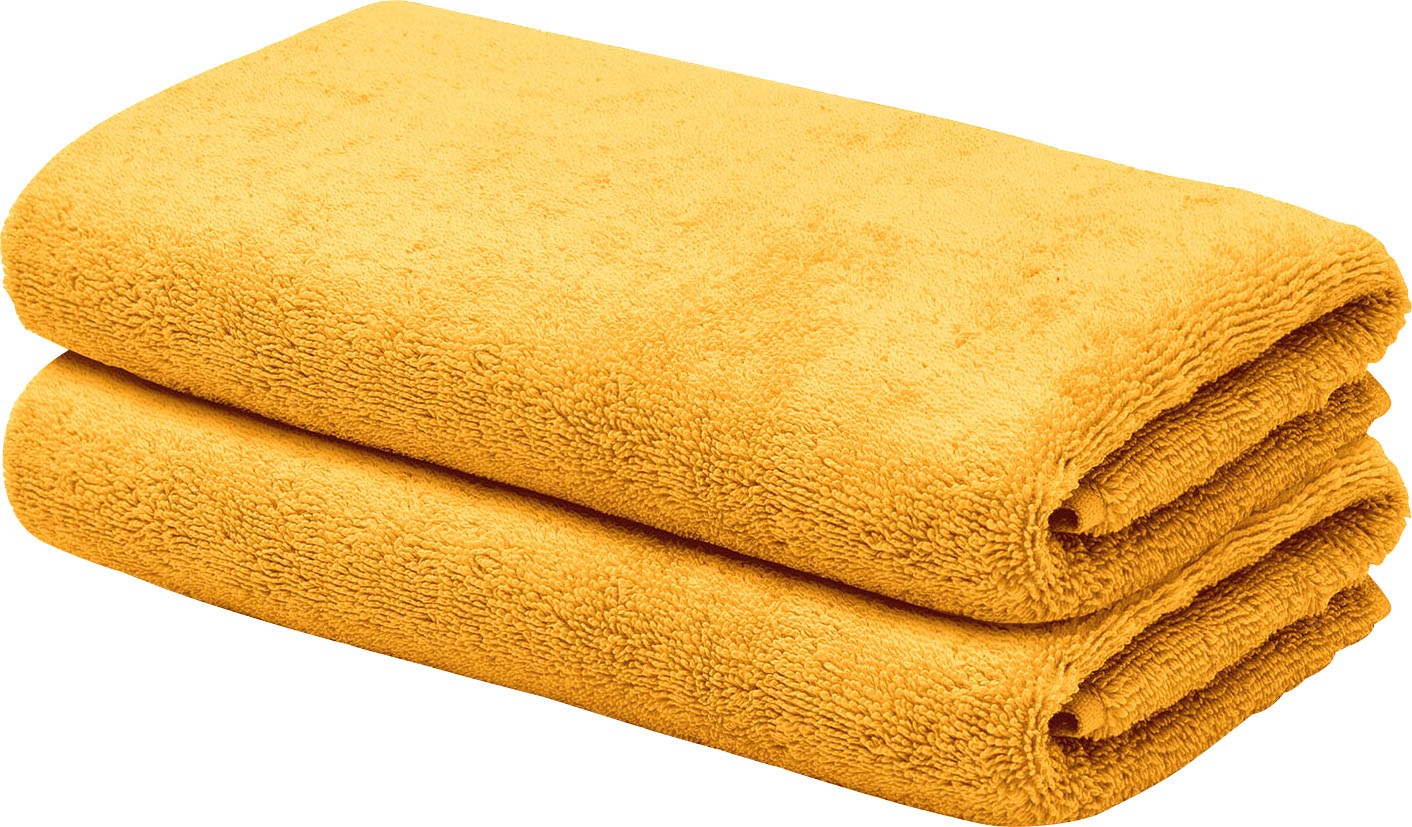 Gästehandtücher, B:30cm L:50cm, gelb, LOOKS BY WOLFGANG JOOP, Frottier, Obermaterial: 100% Baumwolle, Handtücher, "LOOKS", mit Logobestickung