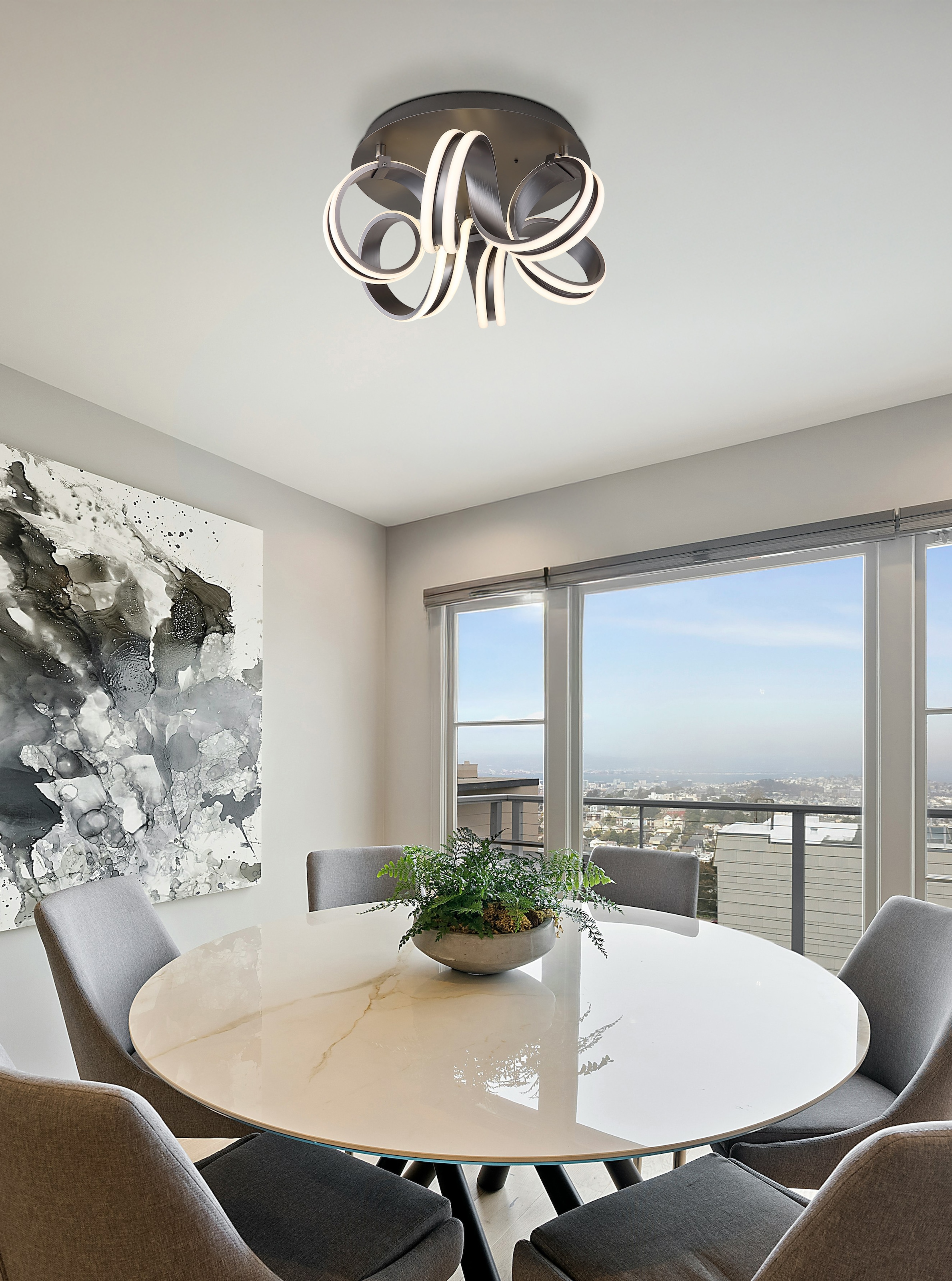 GLOBO LIGHTING Deckenleuchte »KUNI« LED-Modul 1 Stk. warmweiß - kaltweiß Deckenlampe Wohnzimmer-Leuchte Schlafzimmer-Leuchte Flur Küche