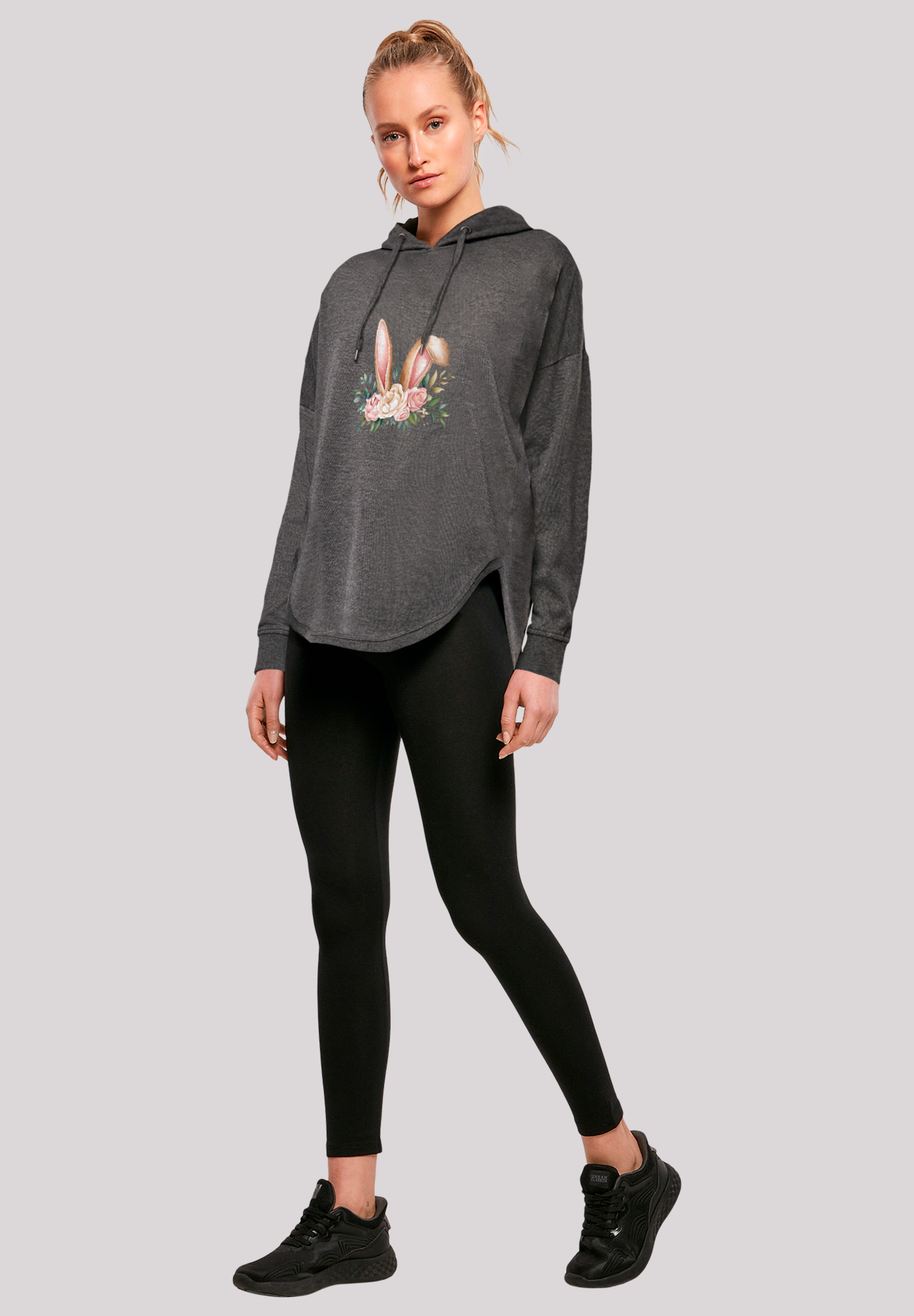 F4NT4STIC Kapuzenpullover »Blumen Osterhasen Ohren Dekor«, Premium Qualität
