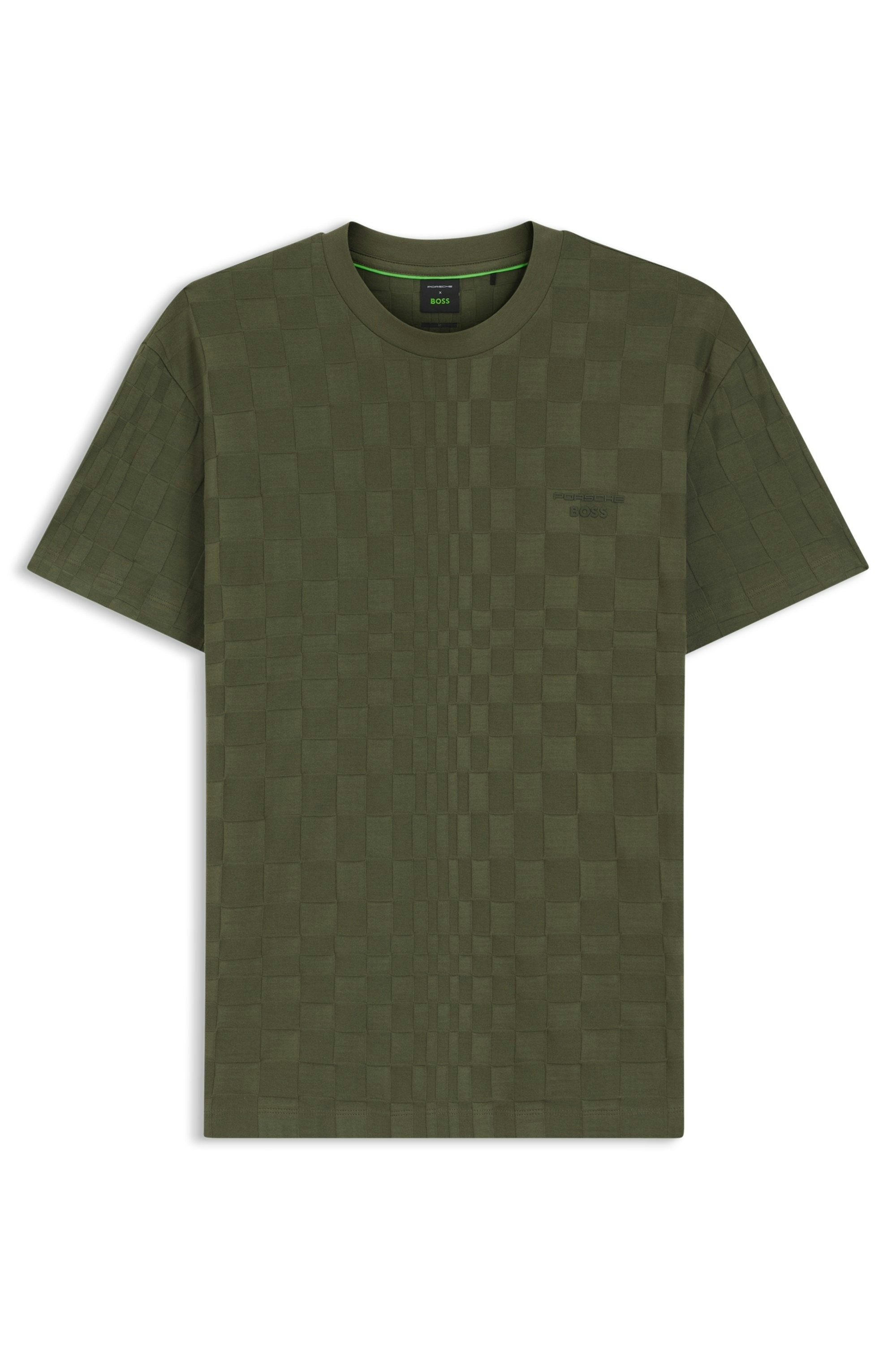 T-Shirt BOSS GREEN "Porsche Spirit 70 Capsule Collection", Damen, Gr. XL, open grün347, Single Jersey, Obermaterial: 100% Baumwolle, unifarben, relaxed fit normal, Rundhals, abgesteppte Kante, Shirts T-Shirt, Premium Herrenmode Limited 3