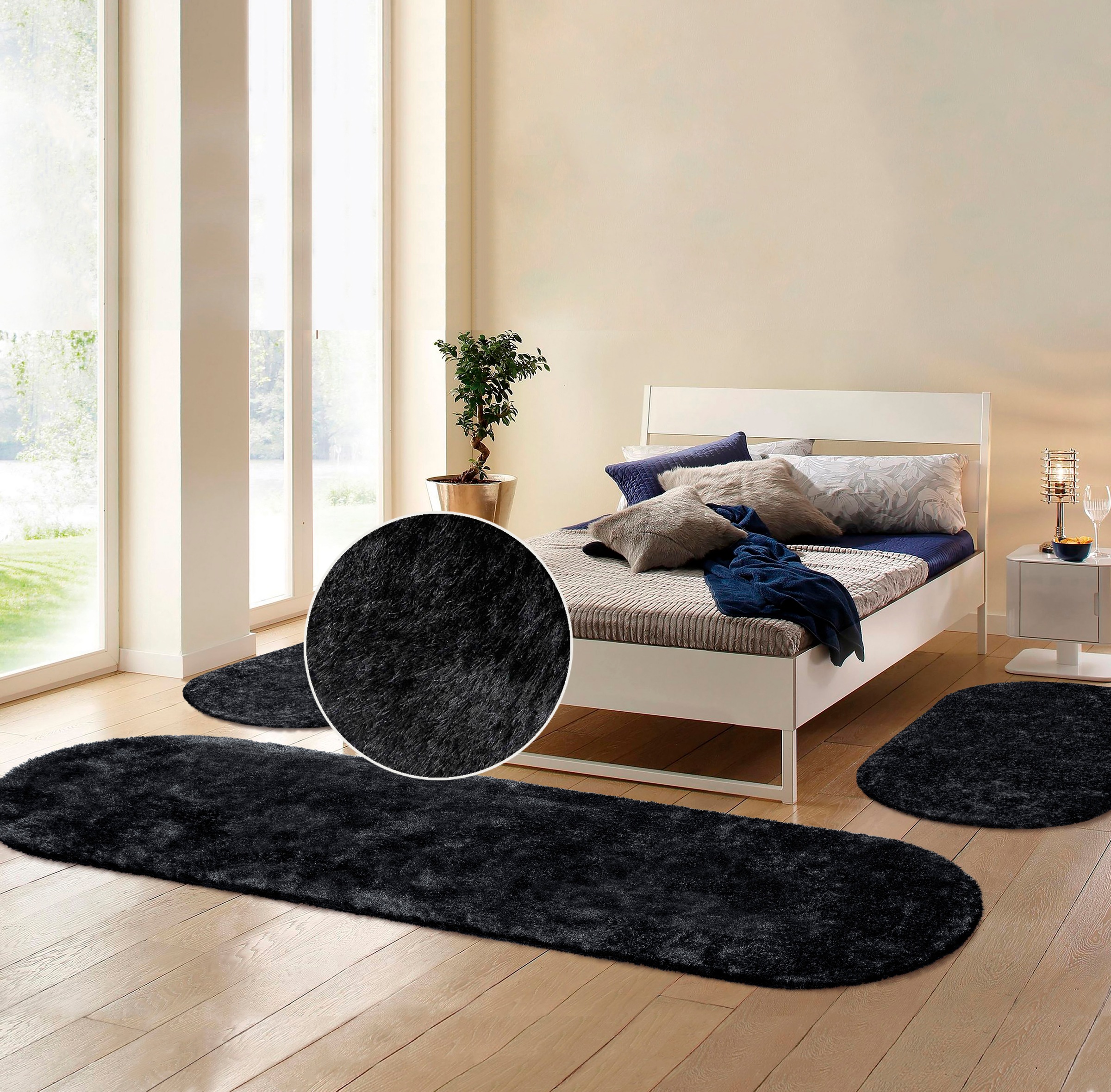 Bruno Banani Hochflor-Bettumrandung "Dana Teppich, Kundenliebling" Höhe 30 günstig online kaufen