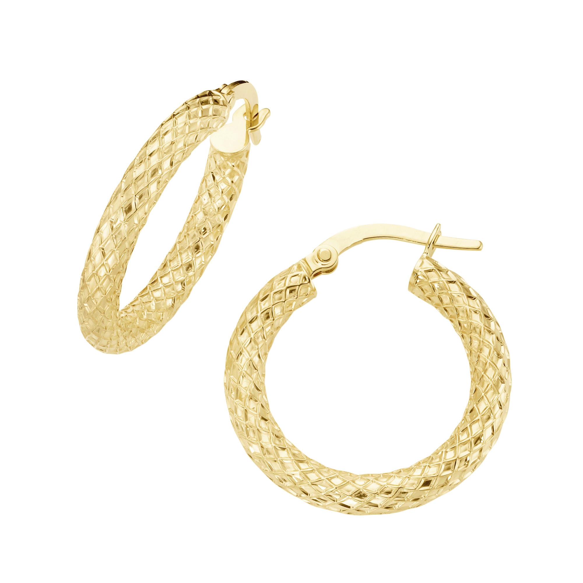 "Paar Creolen LUIGI MERANO ""strukturiert, Gold 375"", gold, Ohrringe, Damen, Gelbgold 375"
