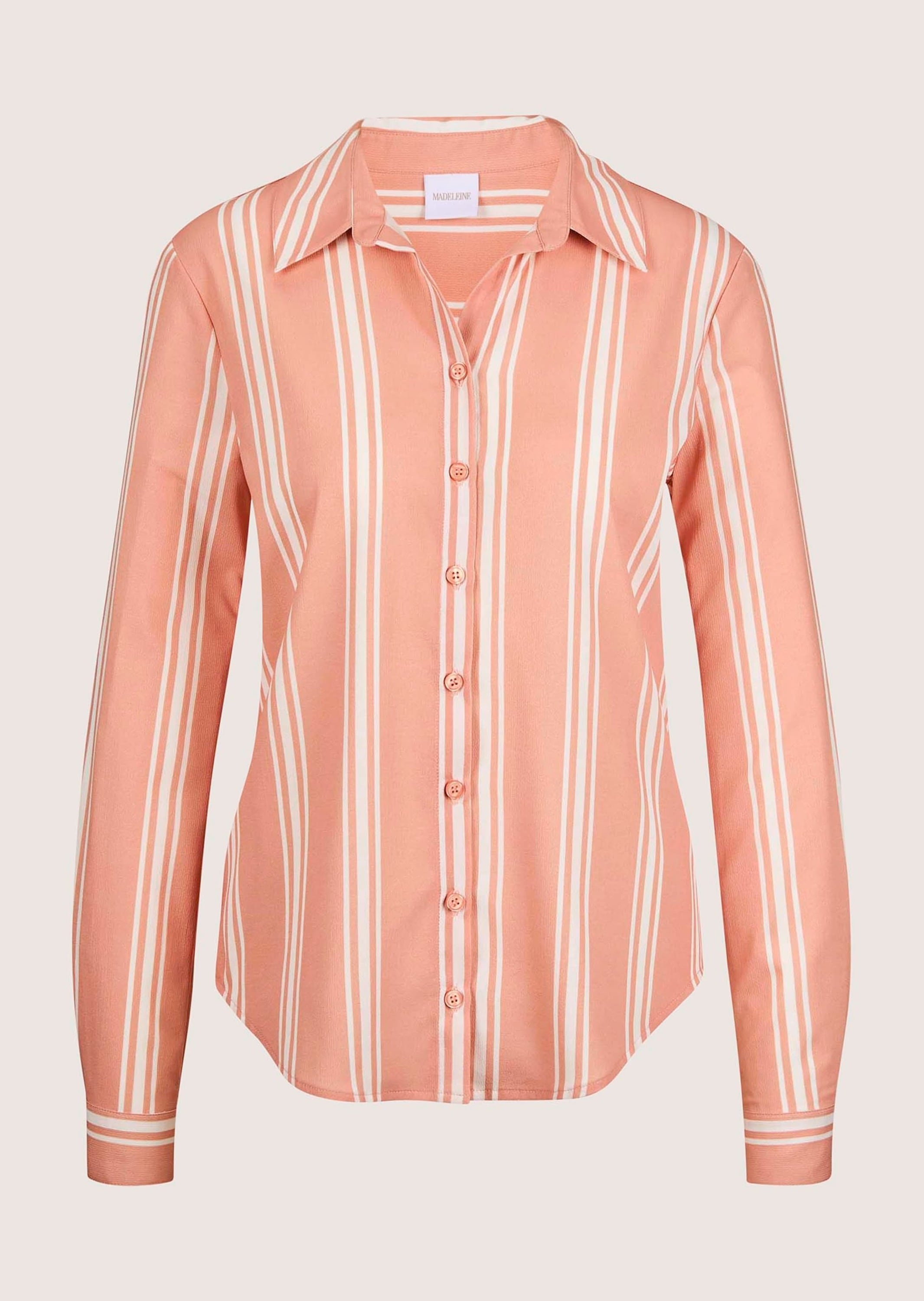 MADELEINE Hemdbluse "Bluse Langarm Streifenbluse mit Hemdkragen"