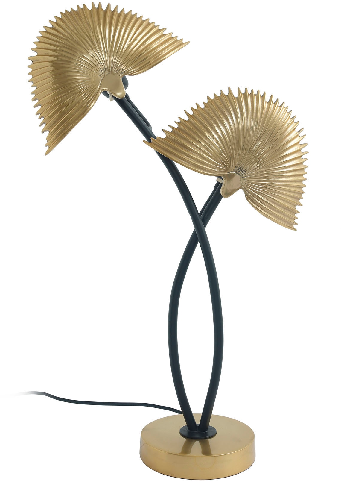 KAYOOM Tischleuchte "Tischlampe Twinflame 125", 2, H: 60cm, 1 Stk., gold, Wohnzimmer, Leuchten, Dekorative Tischlampe mit zwei Lichtobjekten aus