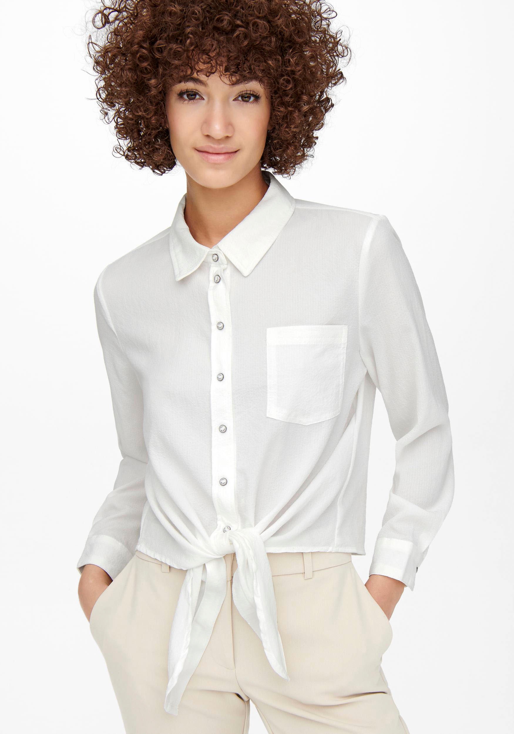 ONLY Hemdbluse "ONLLECEY LS KNOT SHIRT NOOS WVN" günstig online kaufen