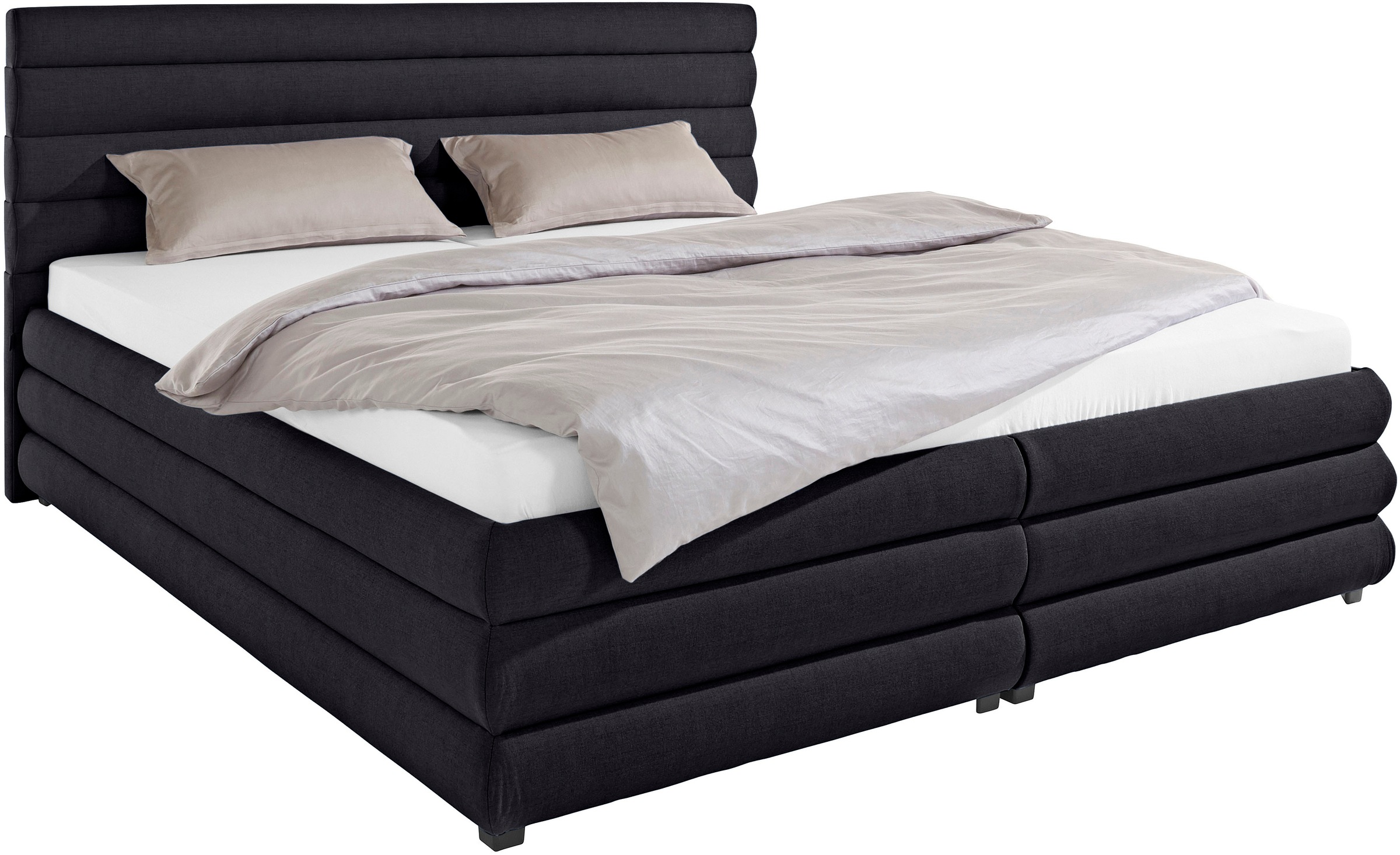 Polsterbett "Maylis", grau (anthrazit), B:212cm L:211cm, 100% Polyester, LEGER HOME BY LENA GERCKE, Betten, Polsterbett ohne Bettkasten Polsterbett, wahlweise mit und ohne Matratze und Lattenrost, auch in 200cm Breite 2