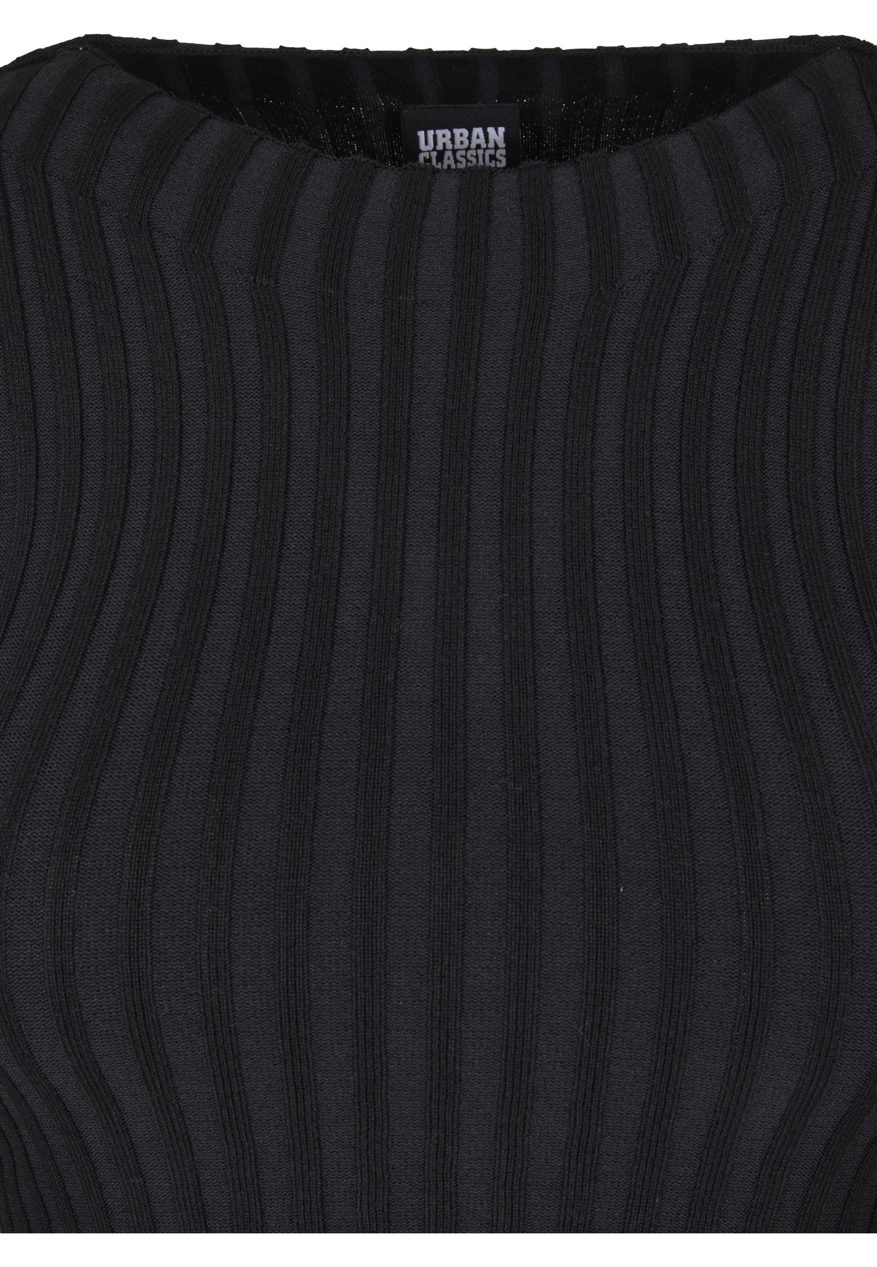 URBAN CLASSICS Fleecepullover »Urban Classics Damen Ladies Short Rib Knit Twisted Back Sweater«, 1 Stk.
