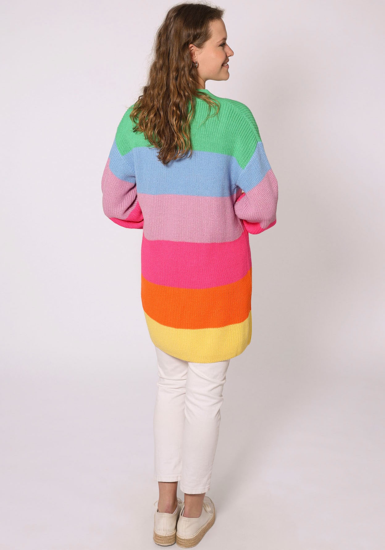 Zwillingsherz Cardigan »"Katja"«, gestreifte Strickjacke mit Wollanteil, One Size