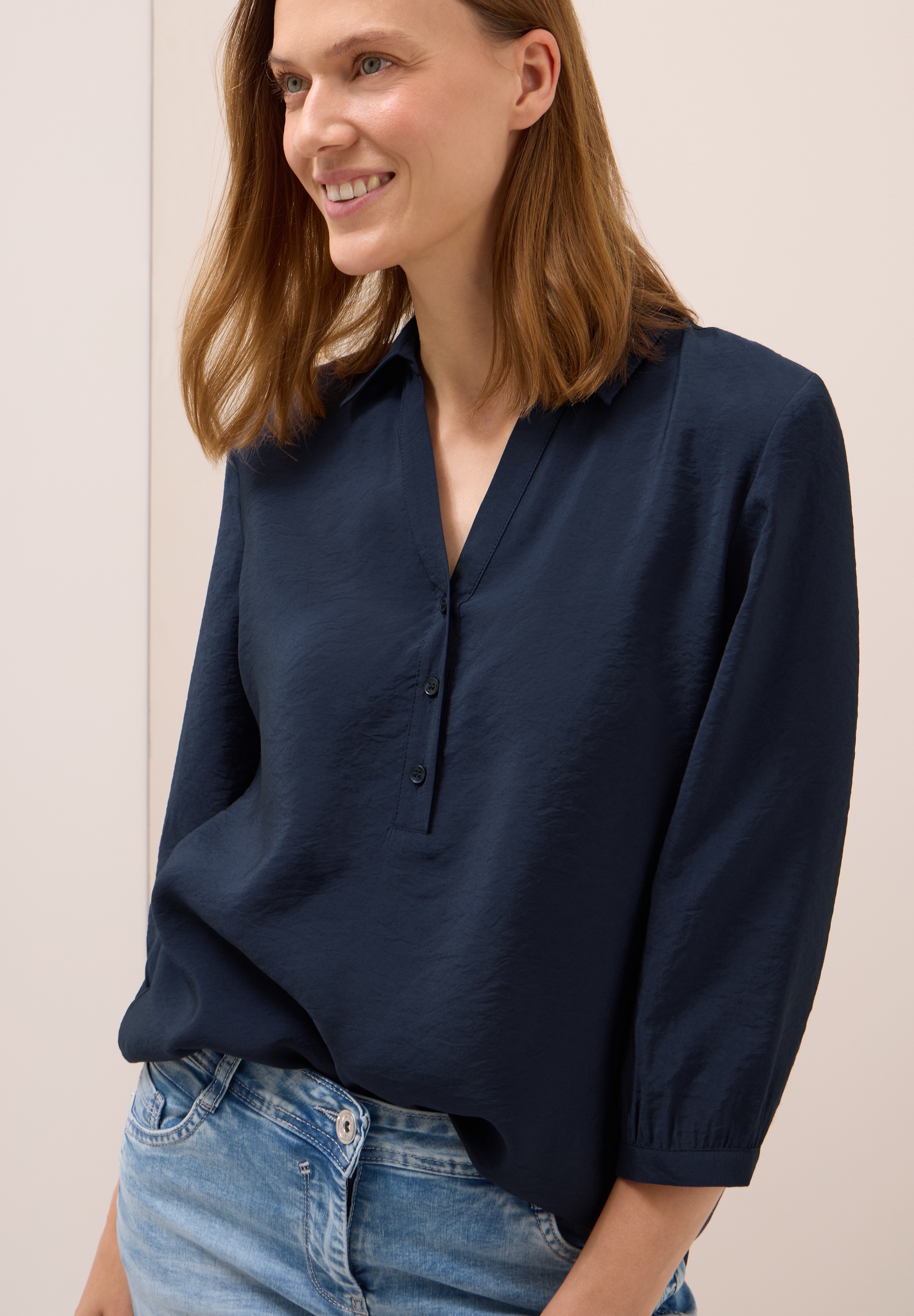 Cecil Klassische Bluse, mit abgerundetem Saum