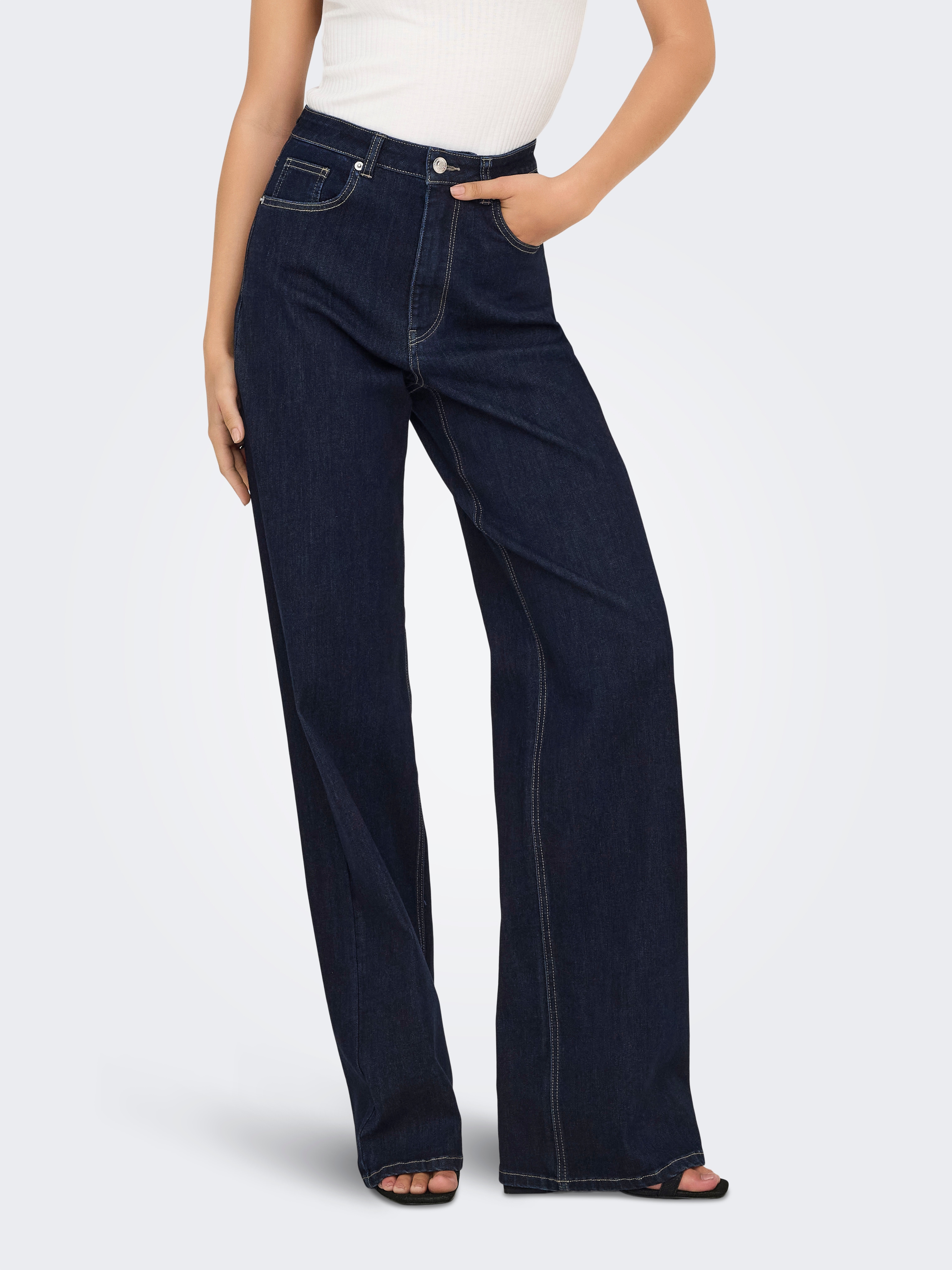 ONLY "ONLJUICY-WAUW HW WIDE DNM GUA334 NOOS" Materialmix, high waist, wide fit