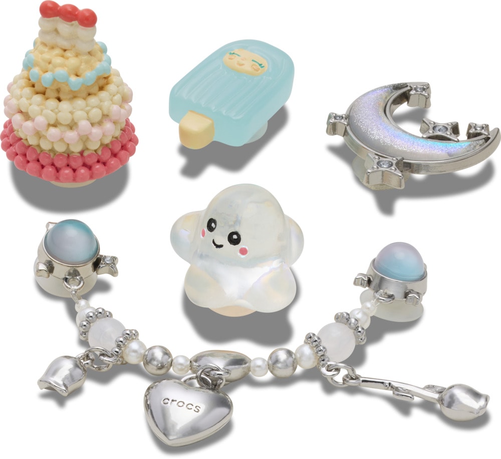 Crocs Schuhanstecker »Jibbitz™ Iridescent Summer«, (Set, 5 tlg., Kein Spielzeug. Nicht für Kinder unter 3 Jahren geeignet), Charm, Anstecker für Crocs Schuhe