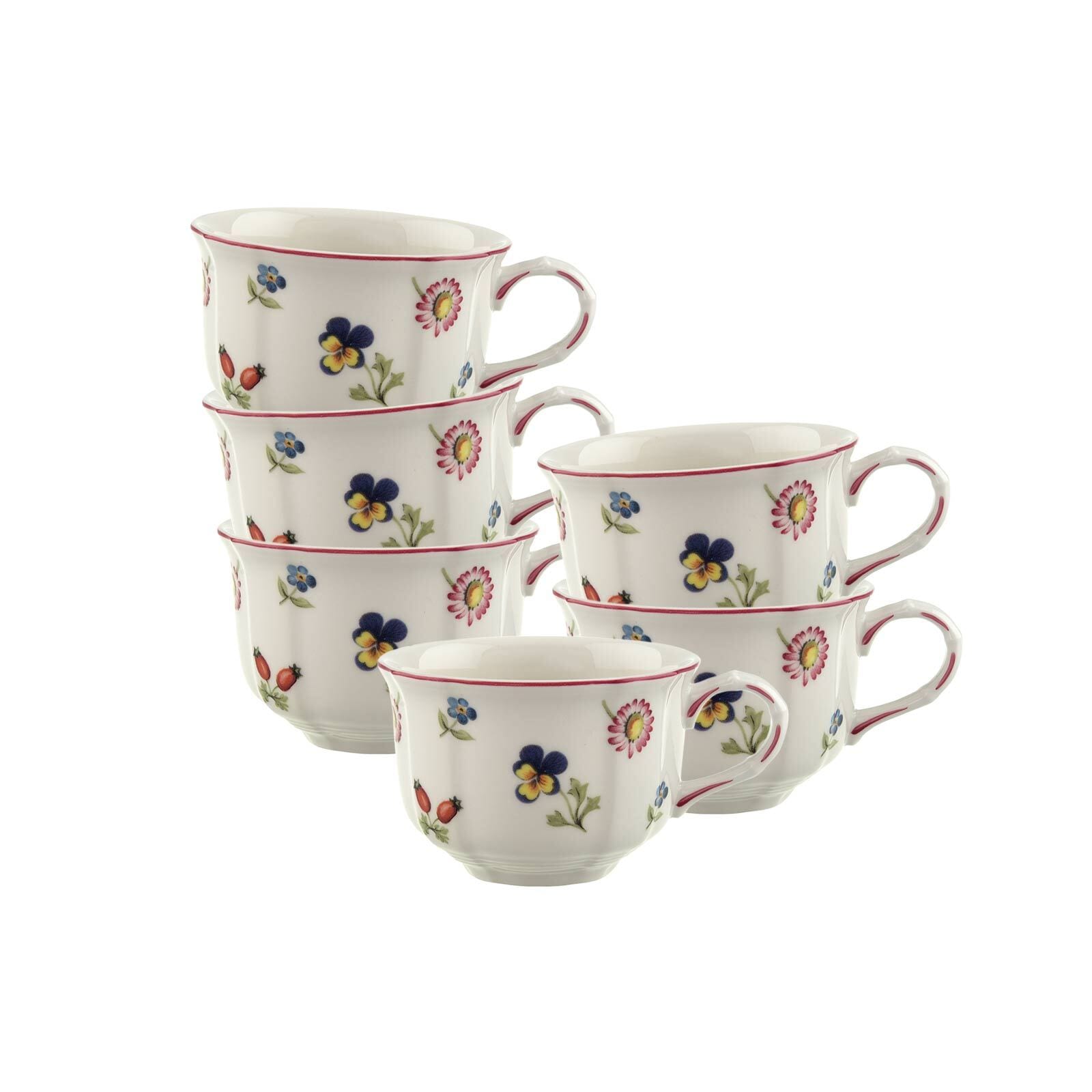 Villeroy & Boch Tasse "Teetassen Petite Fleur 130 ml 6er Set weiß" Spülmaschinengeeignet, Mikrowellengeeignet