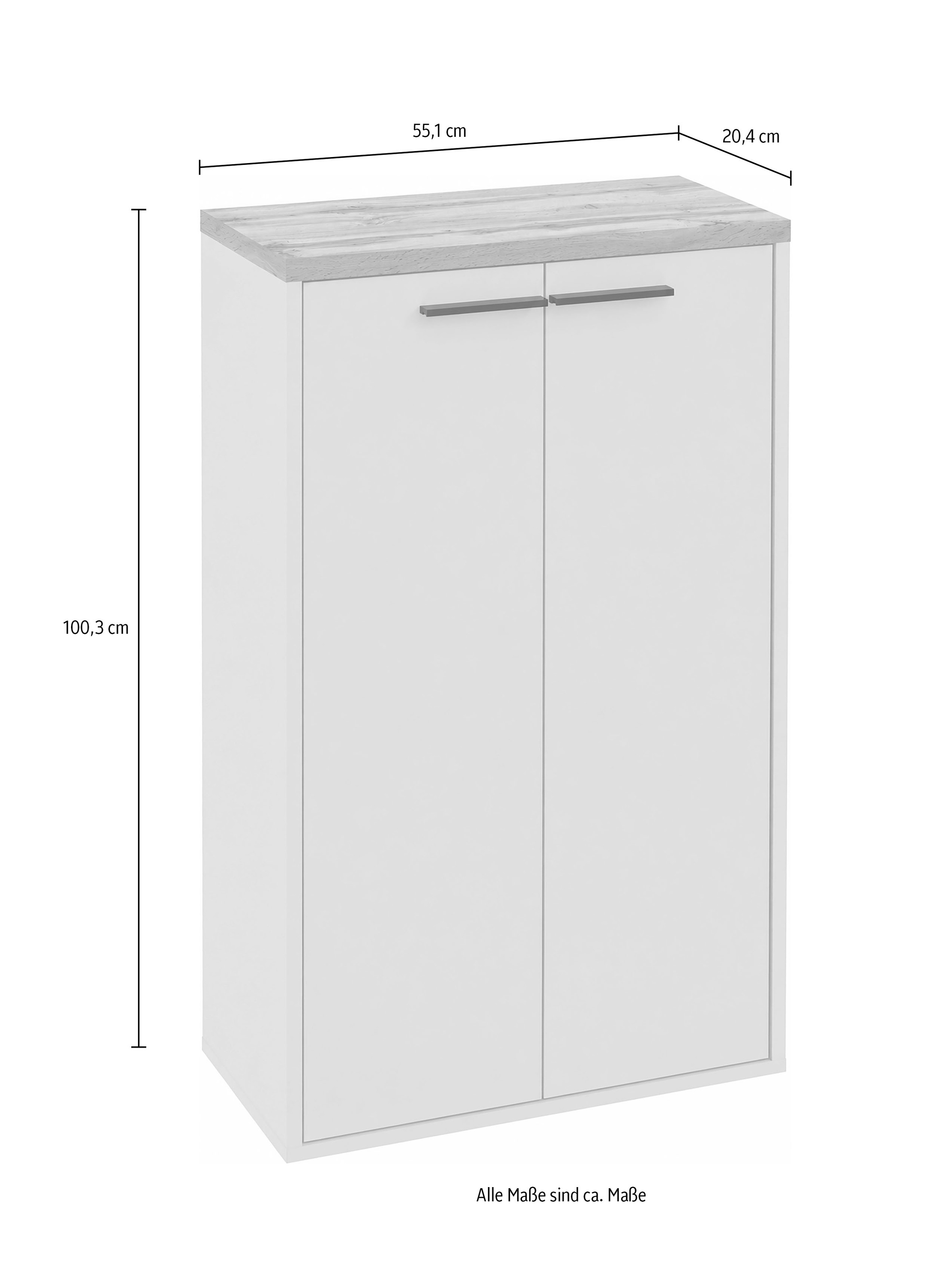 Schildmeyer Midischrank »Saga, mit fühlbarer Holzstruktur, Breite 55 cm, Made in Germany« 1 Stk. tlg. Eiche Landhaus Dekor mit fühlbarer Struktur, Made in Germany