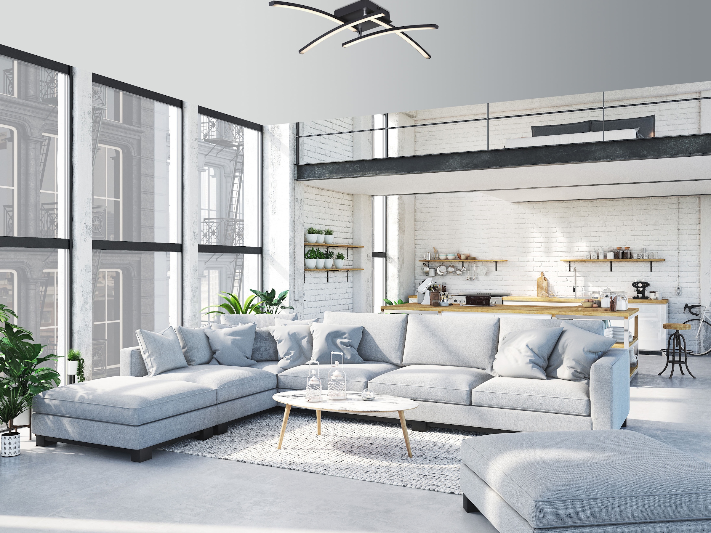 GLOBO LIGHTING LED Deckenleuchte »TANSY I«, Leuchtmittel LED-Modul | LED fest integriert, Deckenlampe/Wohnzimmer/Schlafzimmer/modern