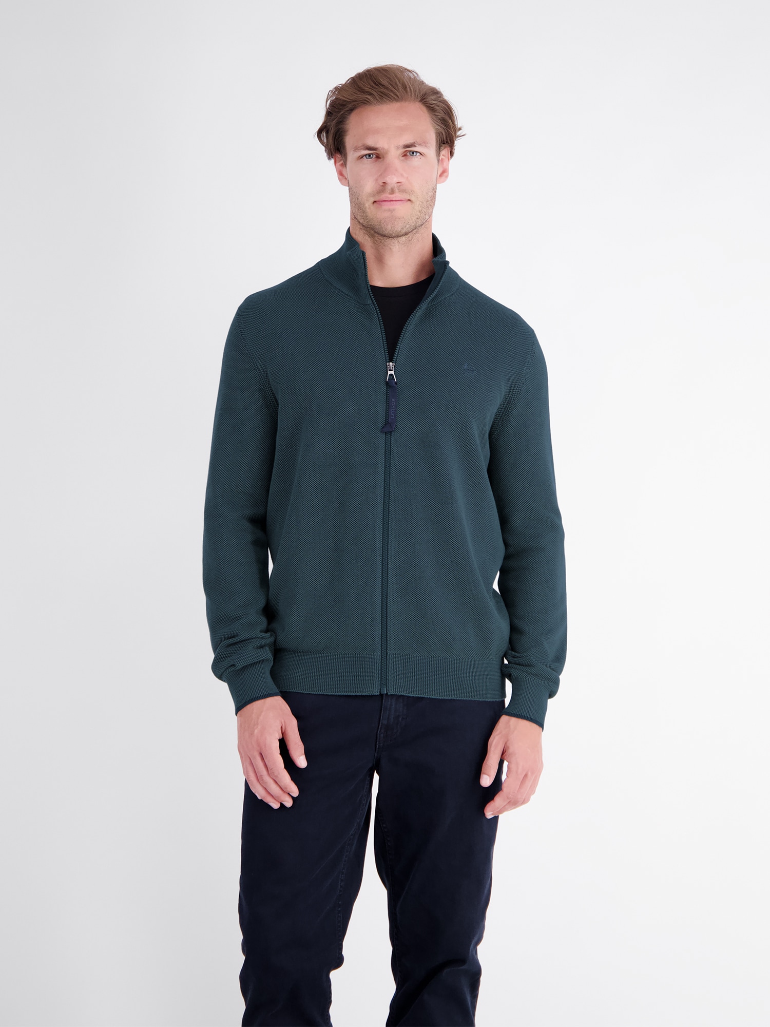 LERROS Strickjacke "Sportive Strickjacke aus Baumwolle in modischer 2-Tone-Optik"