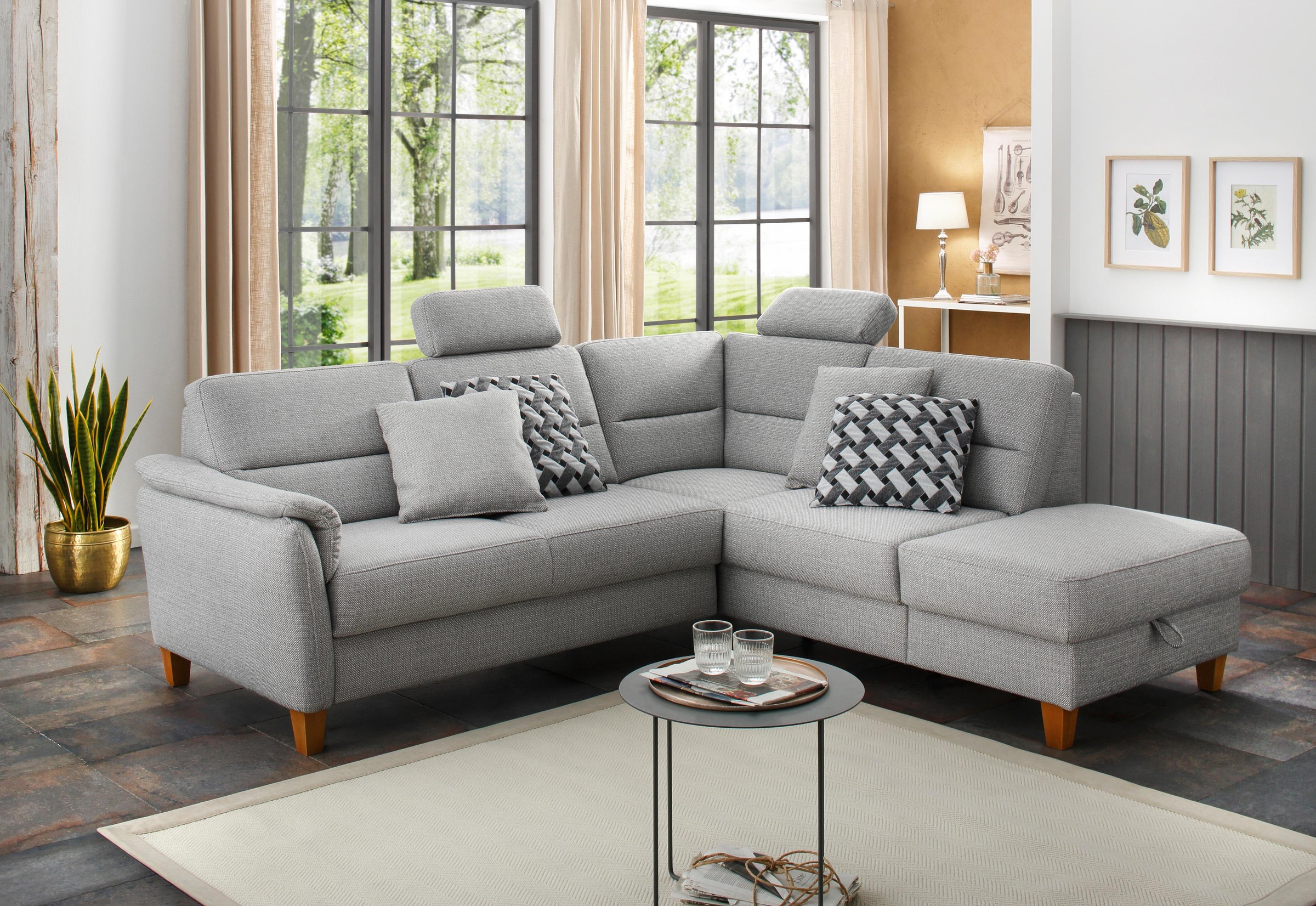 Home affaire Ecksofa "Palmera L-Form, B: 236 cm" optional Bettfunktion & Be günstig online kaufen