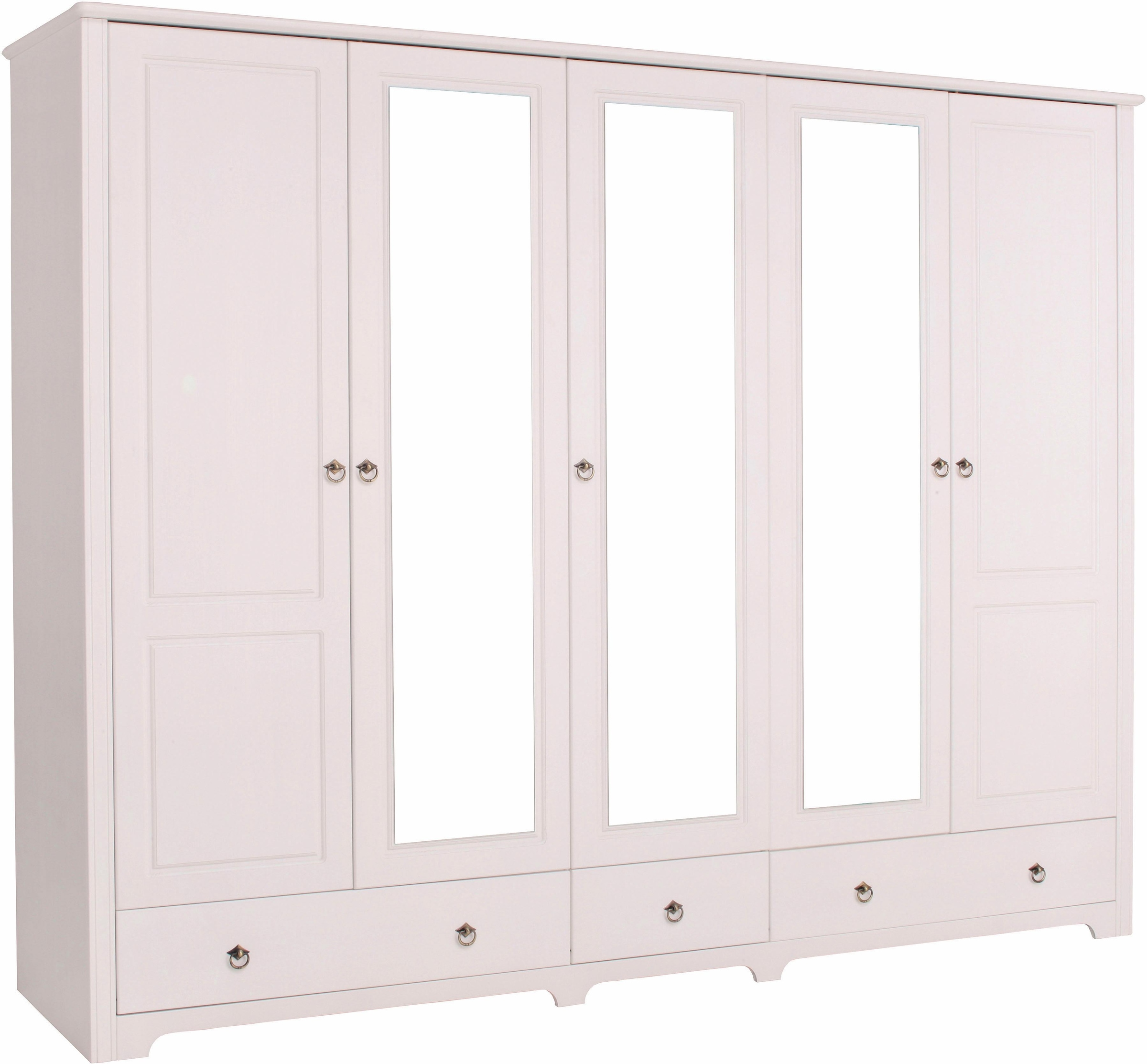 Home affaire Schlafzimmer-Set »Hugo«, (Set, 4 tlg.), Bett 180x200 cm, 5-trg Kleiderschrank und 2 Nachttische