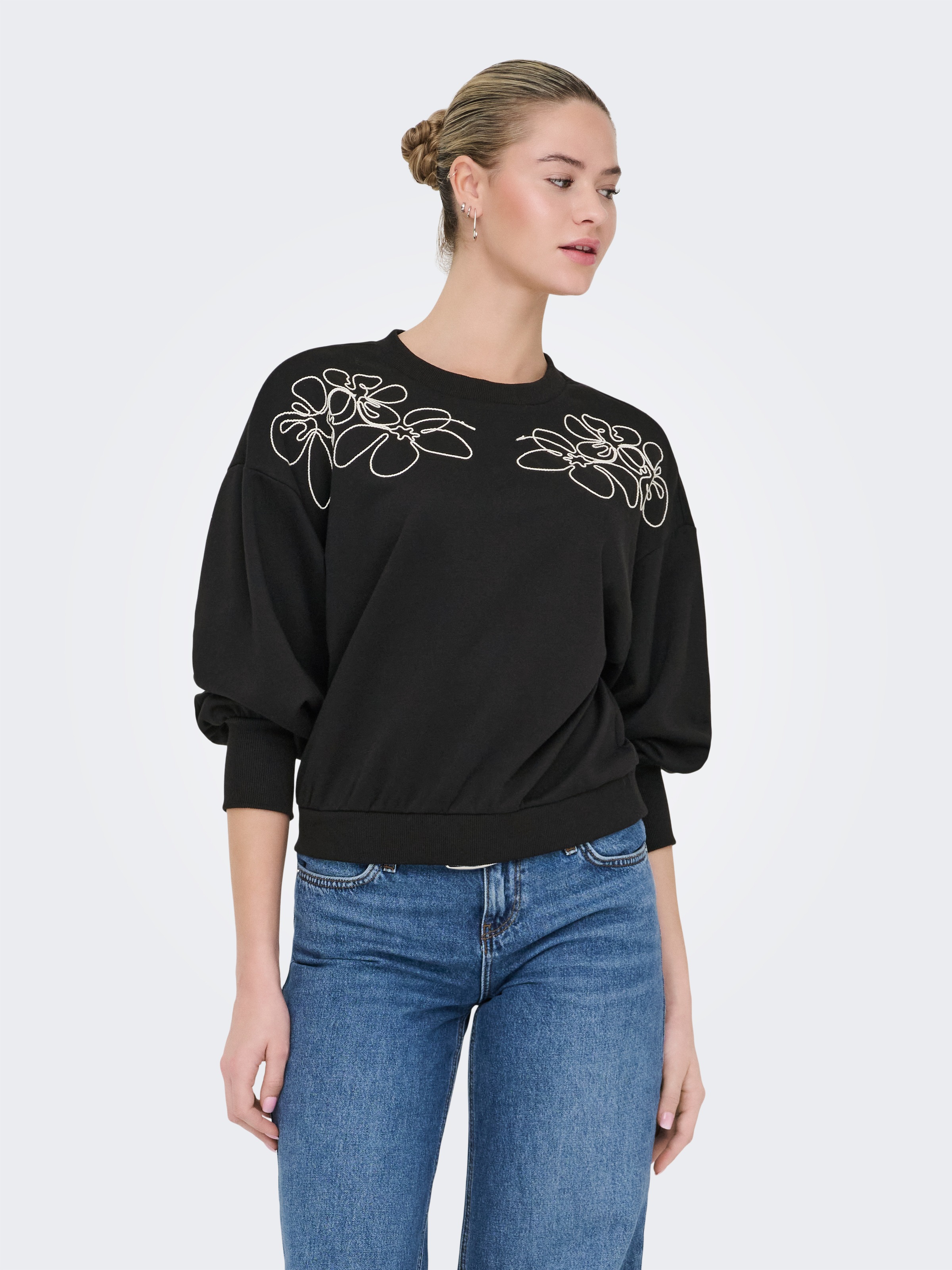 ONLY Sweatshirt "ONLBROOKE L/S O-NECK DETAIL SWT NOOS" günstig online kaufen