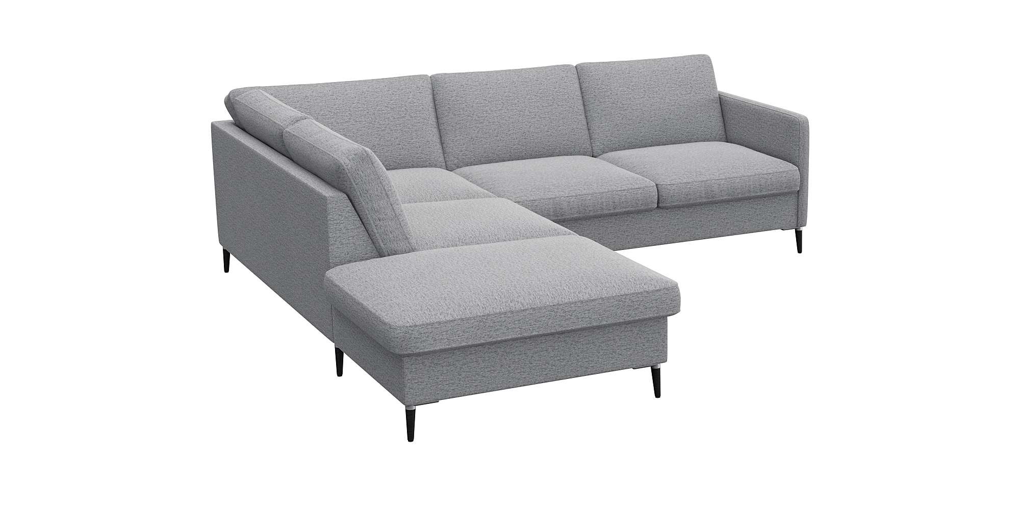 FLEXLUX Ecksofa "Fiore, L-Form" schmale Armlehnen, Füße Alu/schwarz, B/T 23 günstig online kaufen