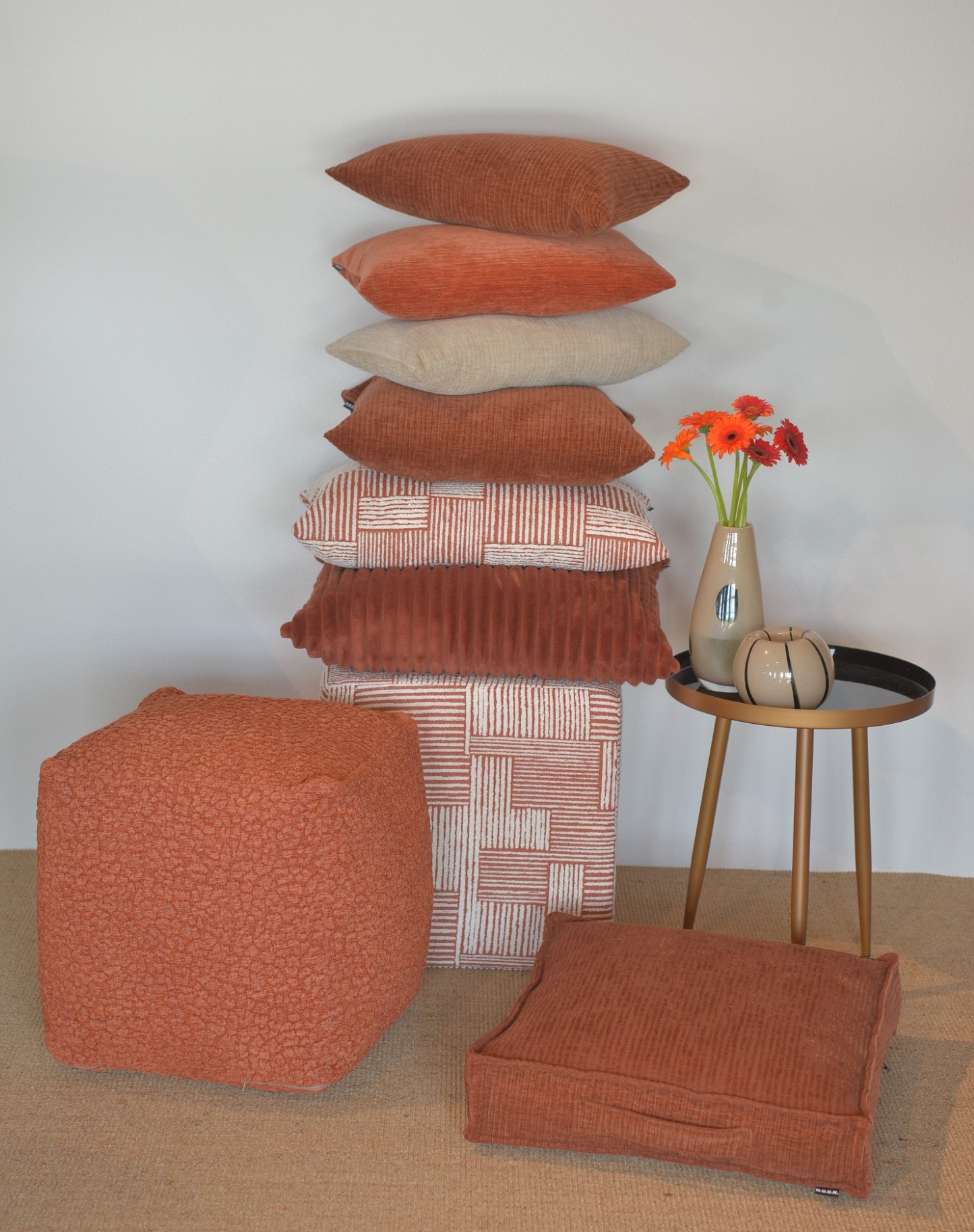 Thumbnail - H.O.C.K. Dekokissen "Lou" Sofakissen inkl. Füllung, 50x50cm, Dekokissen, feine Streifen