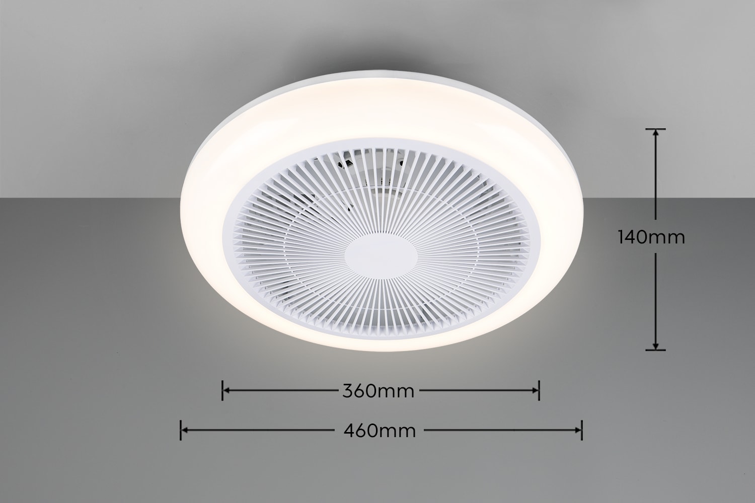 REALITY Leuchten LED Deckenleuchte »HOLMSUND mit Ventilator, Deckenventilator mit RGB Licht Farbwechsel« LED-Board 1 Stk. RGB | warmweiß - kaltweiß 3-Stufen Ventilator Kinderzimmer Fernbedienung dimmen + buntes Licht