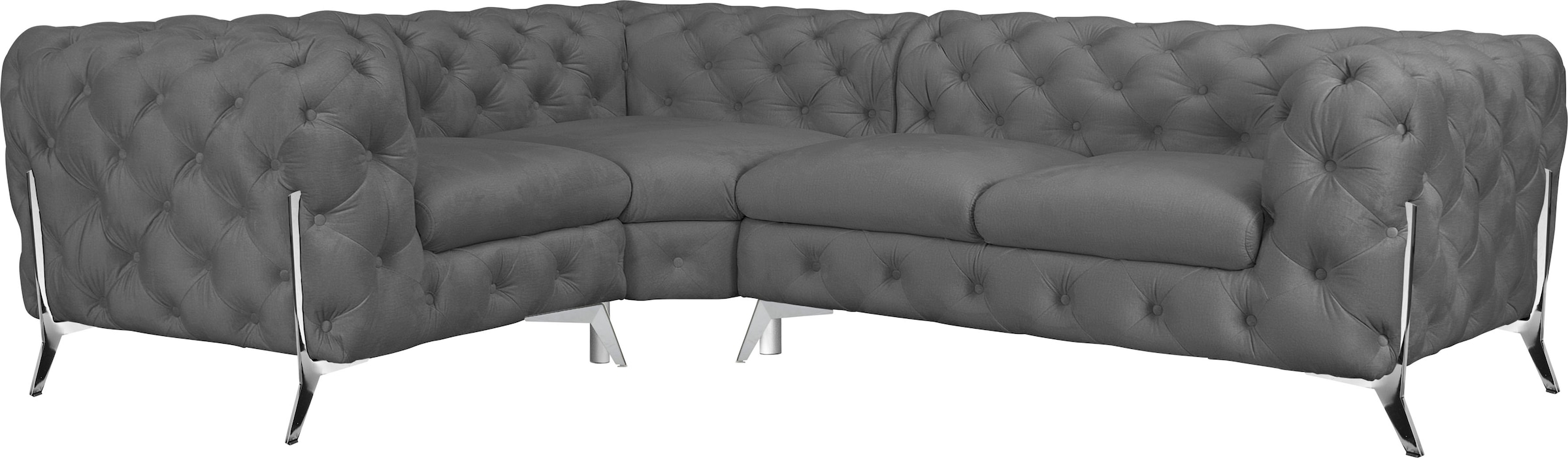 Home affaire Chesterfield-Sofa "Amaury L-Form" moderne Chersterfield-Optik, günstig online kaufen