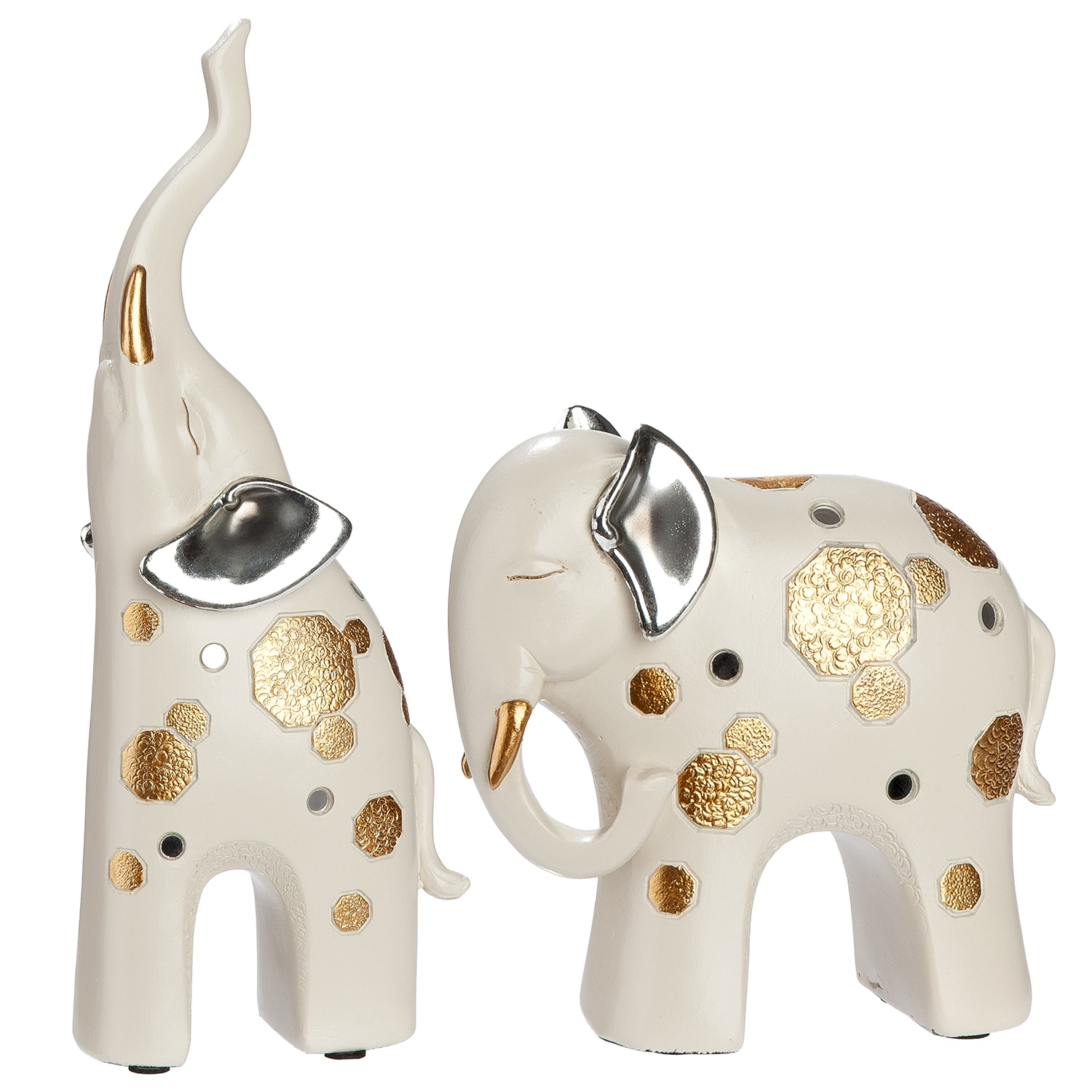 GILDE Skulptur »2tlg. Set Figur Elefant Midas weiß« Tierfigur Glückssymbol Dekoelefant elegantes Design Ethno-Stil