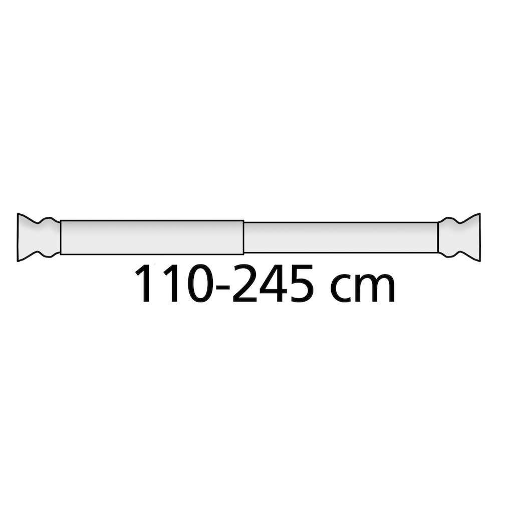 WENKO Klemmstange »Extra stark weiß«, ausziehbar, Teleskopstange für Duschvorhänge, Breite 110-245 cm