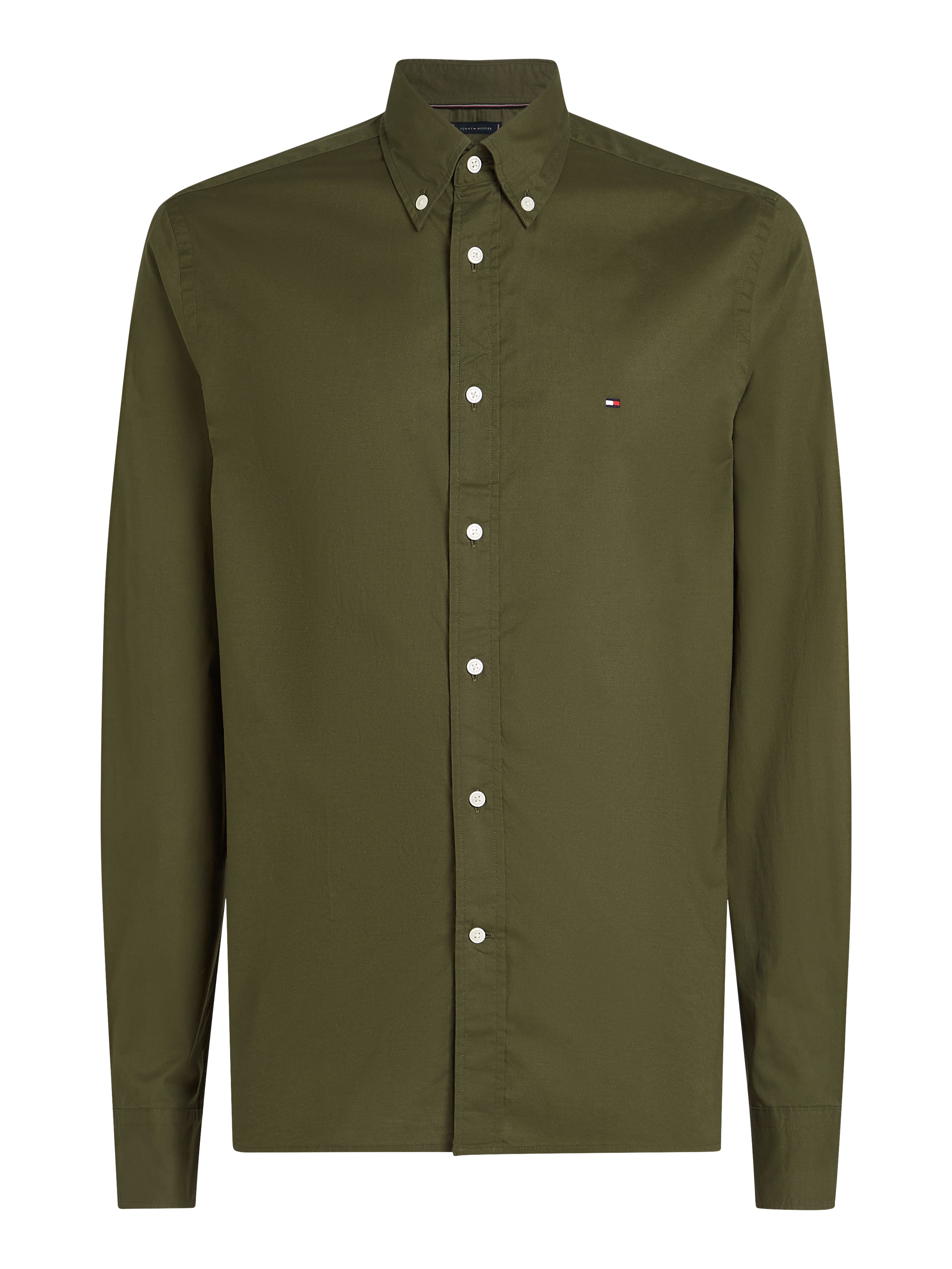 Tommy Hilfiger Businesshemd »FLEX POPLIN SOLID RF SHIRT 1«, mit Logostickerei
