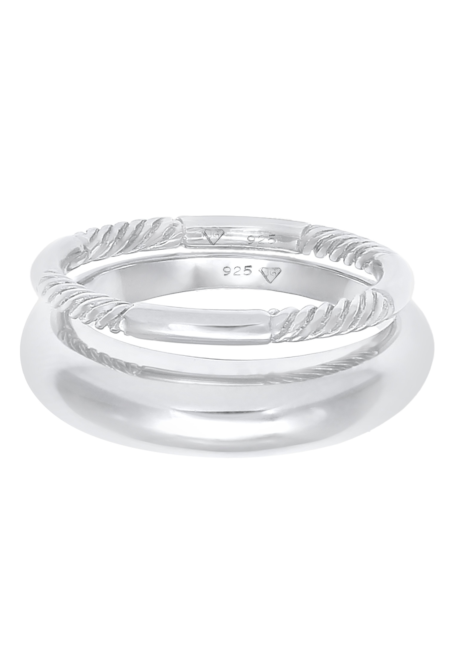 Elli Ring-Set »Bandring Gedreht Basic Set (2 tlg) 925 Silber«