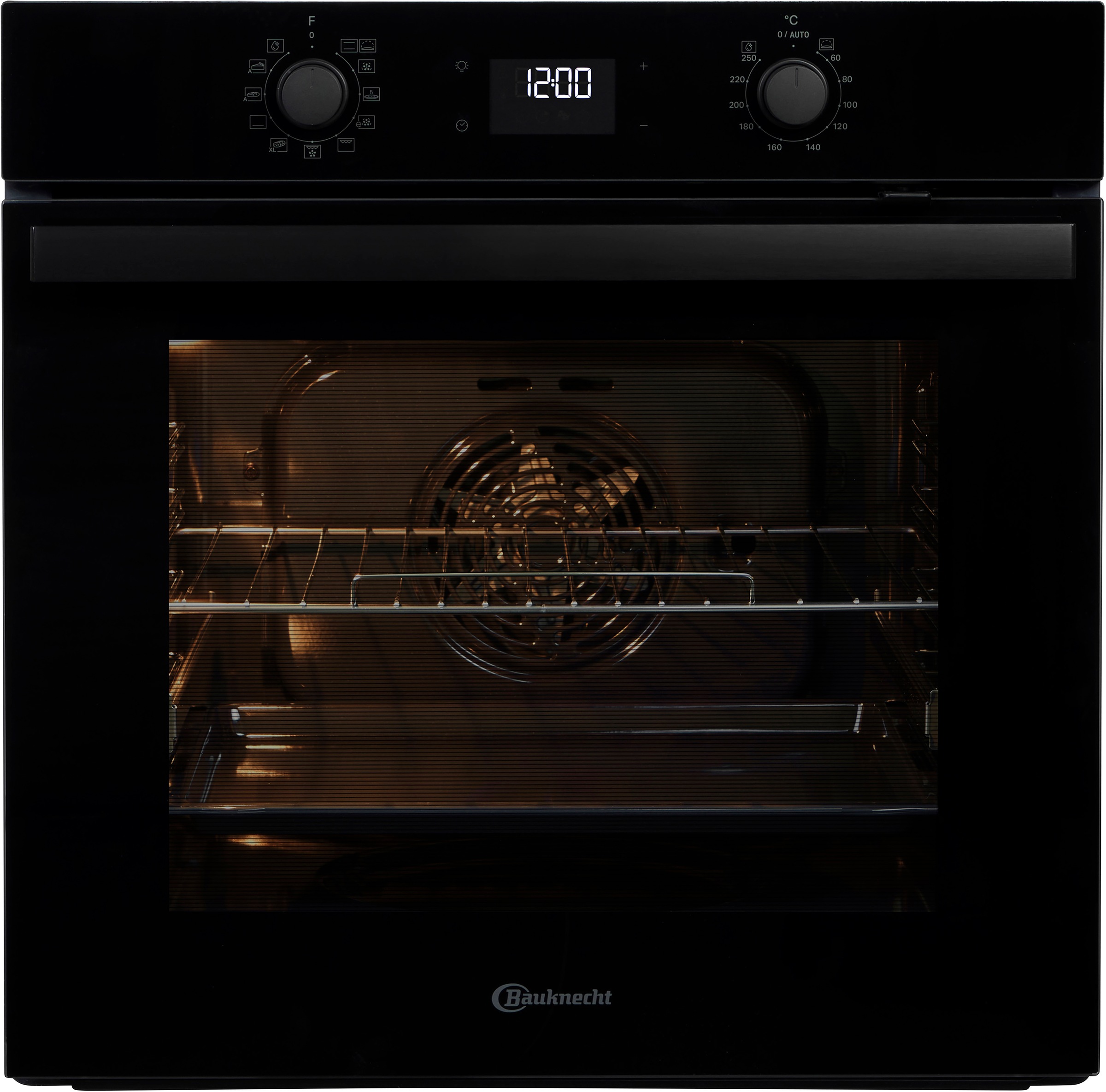 BAUKNECHT Backofen "BBA285HU1K", B:56cm H:60cm T:55,5cm, schwarz, Küche, Backöfen, Hydrolyse - schnelle und mühelose Reinigung mit der Kraft des