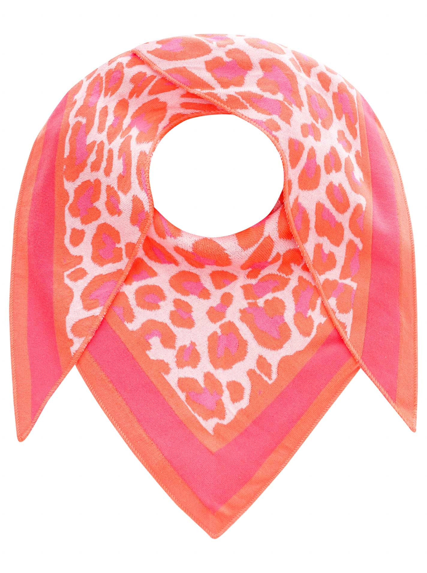 Zwillingsherz Dreieckstuch ""Leo-Rand"" Leopardmuster, Strick, wärmend günstig online kaufen